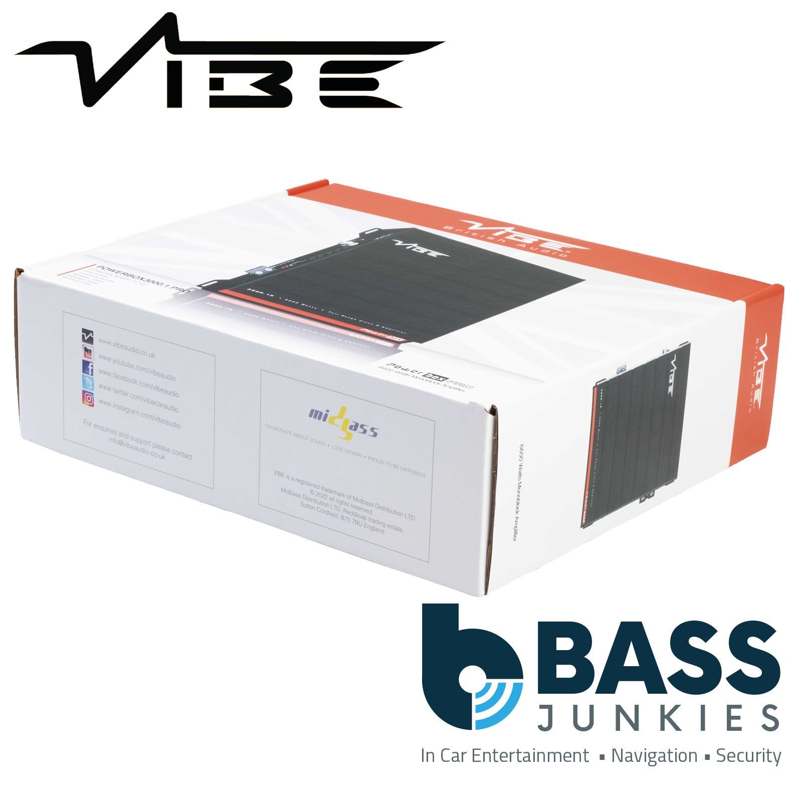Vibe POWERBOX3000.1P-V0 Mono Class D Car Amplifier 3300W 1 Ohm 6600W Max Power