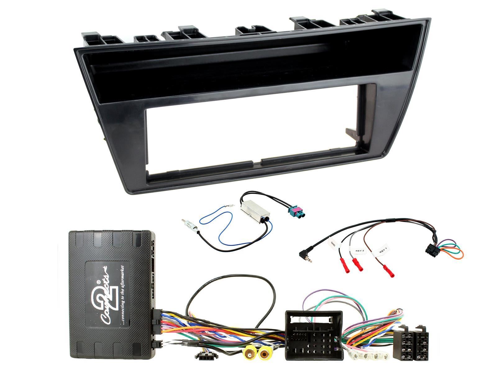 Single Din Stereo Fitting Kit + Steering Wheel Stalk Controls to fit Skoda Fabia 2014-18