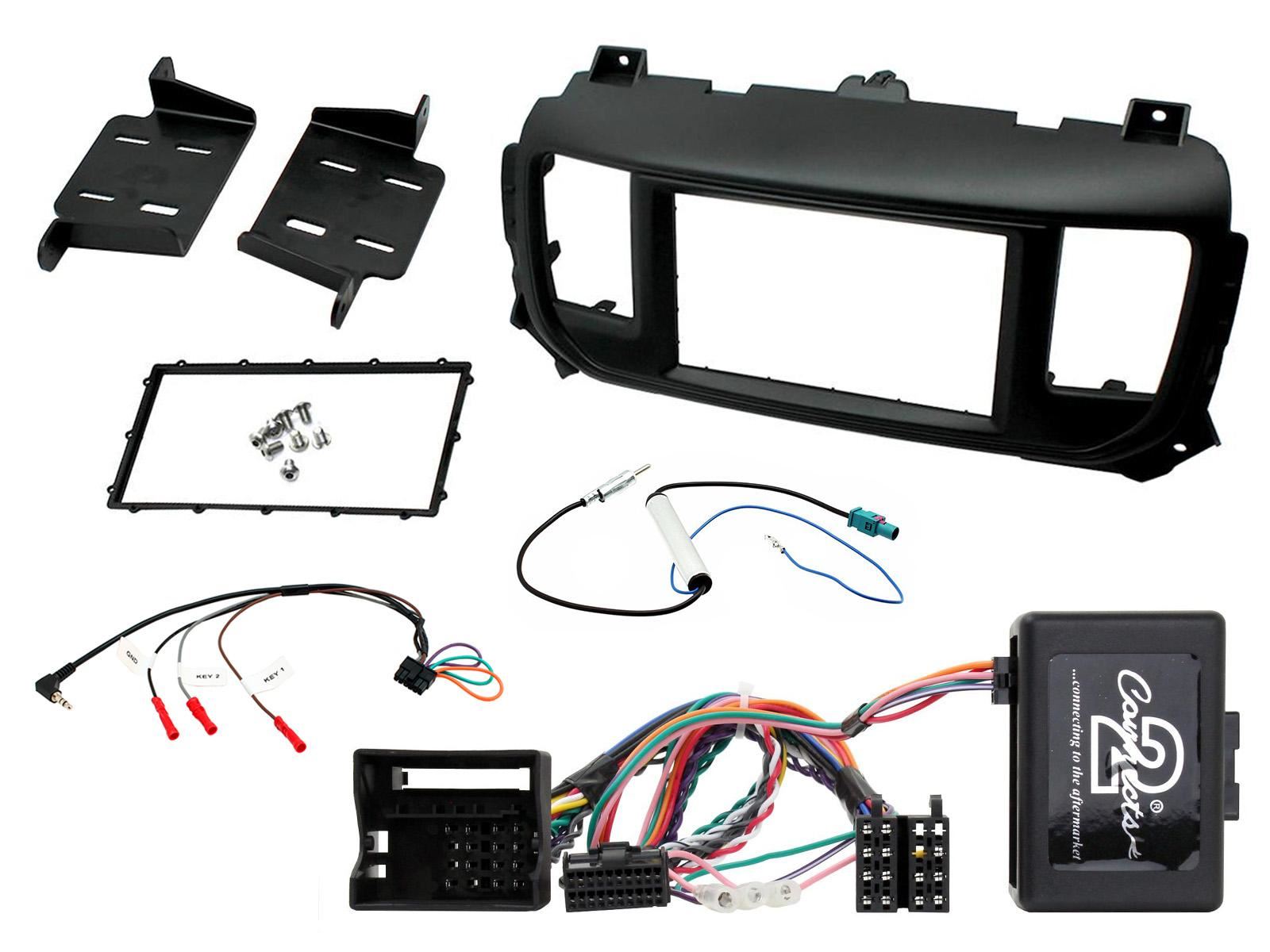 Single Din Stereo Fitting Kit + Steering Wheel Stalk Controls to fit Citroen Jumpy 2016-