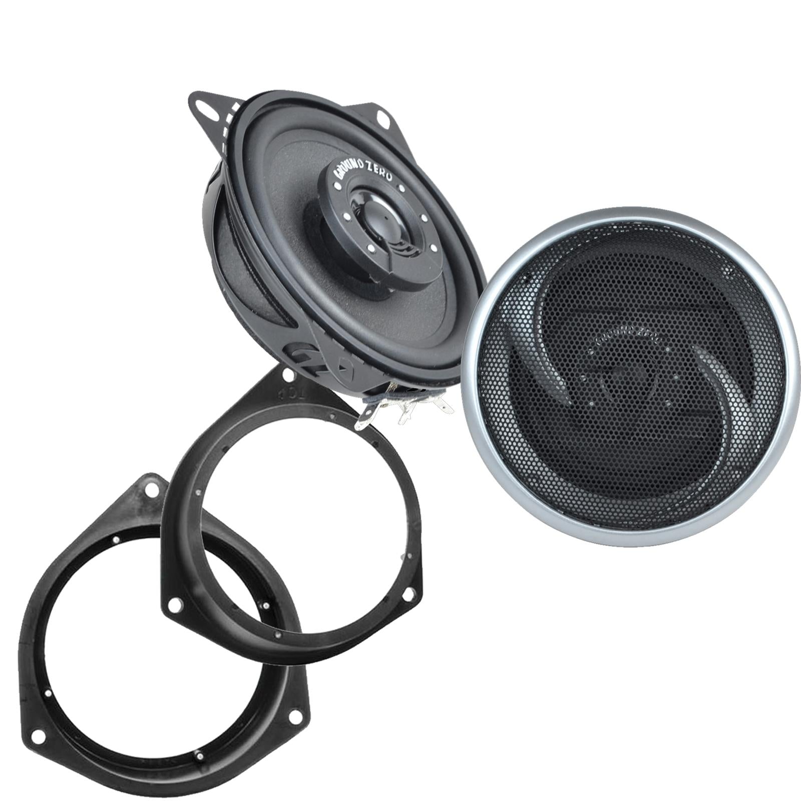 Ground Zero GZIF 4001FX 100mm/10cm/4" 2-Way Coaxial Car speakers (Per Pair Max 180|100 watts RMS) Fits Fiat Qubo 2008-18 | Fiorino 08-21