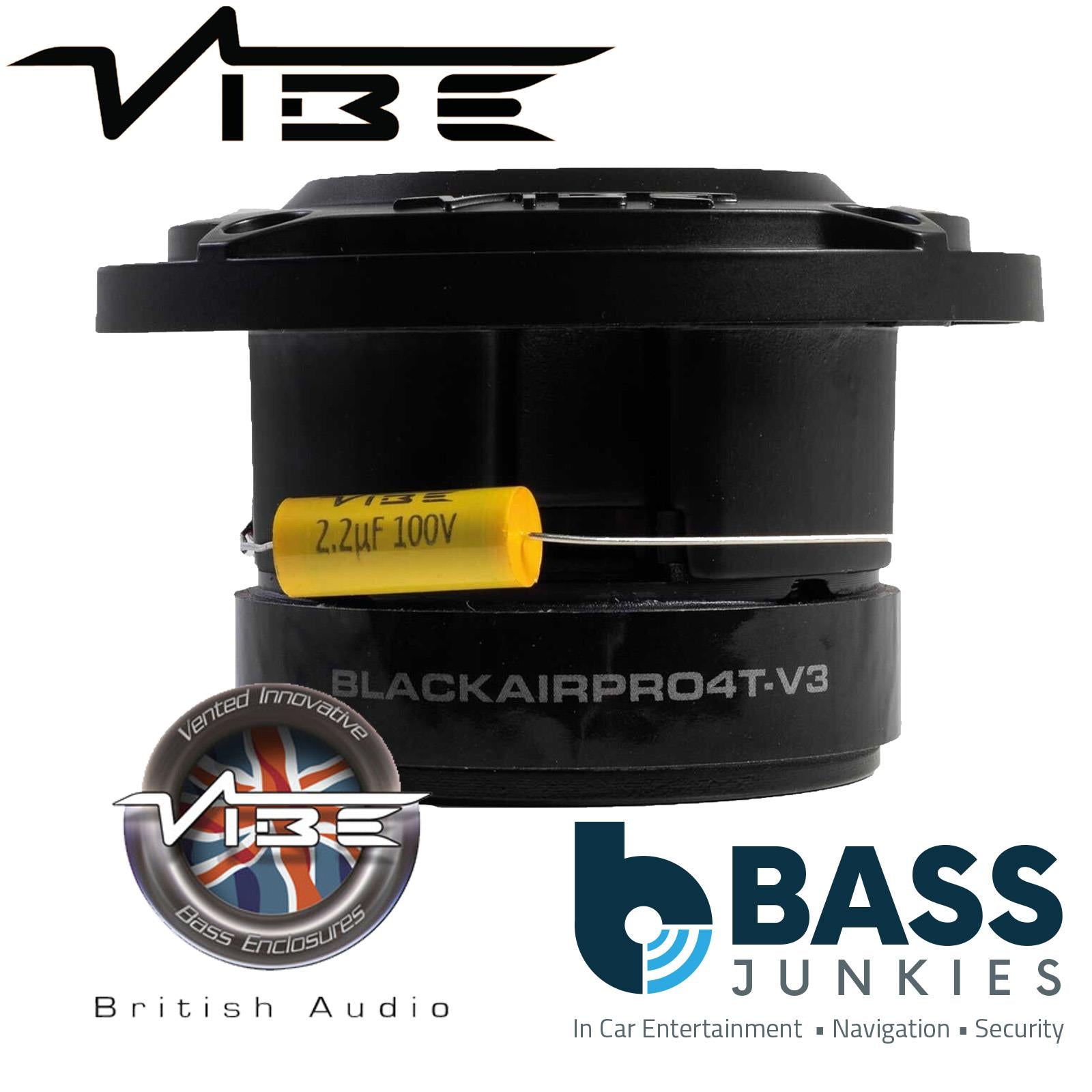 Vibe BLACKAIRPRO4T-V3 450 Watts BlackAir 4" Bullet Compression Car Tweeter PAIR