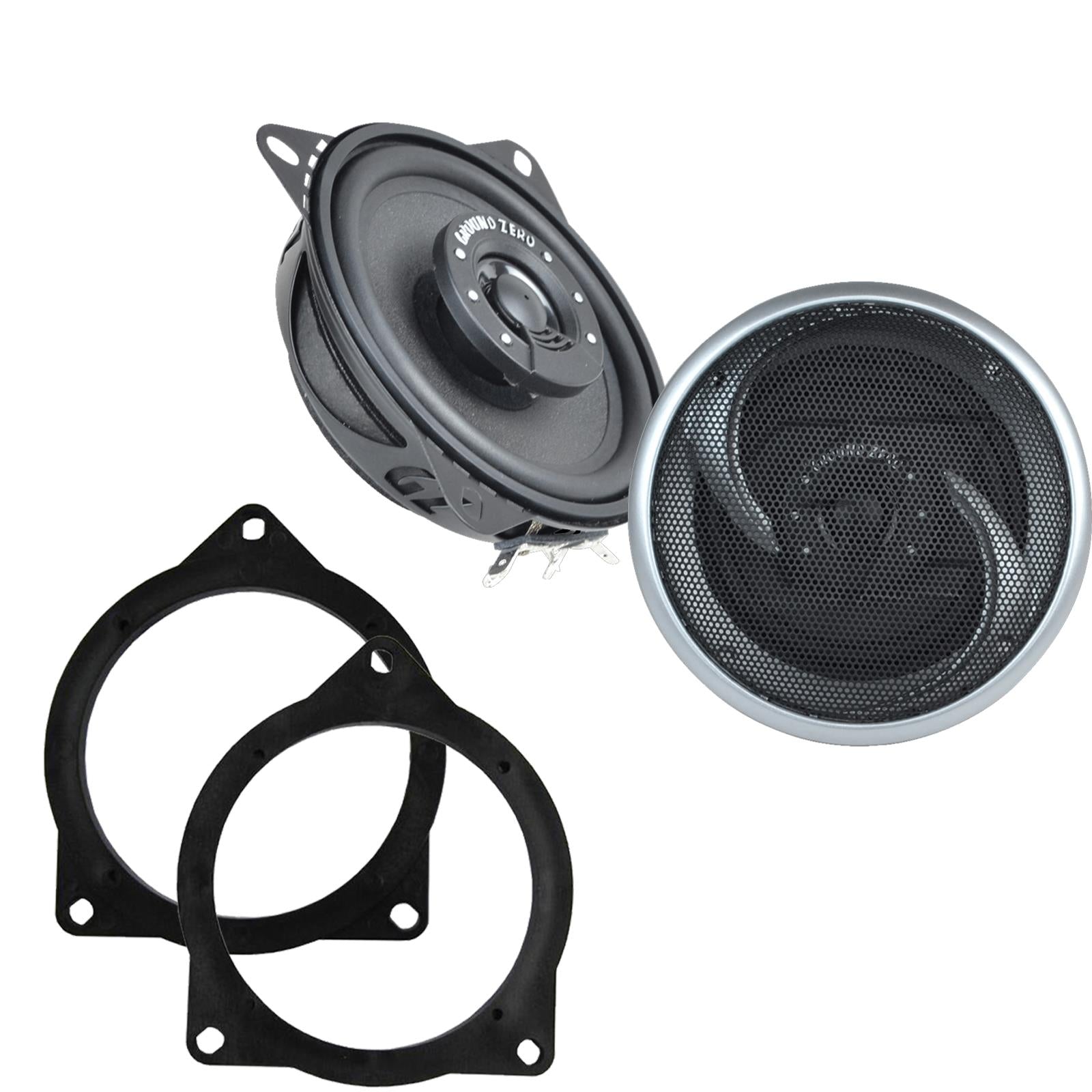 Ground Zero GZIF 4001FX 100mm/10cm/4" 2-Way Coaxial Car speakers (Per Pair Max 180|100 watts RMS) Fits BMW 3-Series 2011-19 | 4-Series 13-20 | 5-Series 03-10