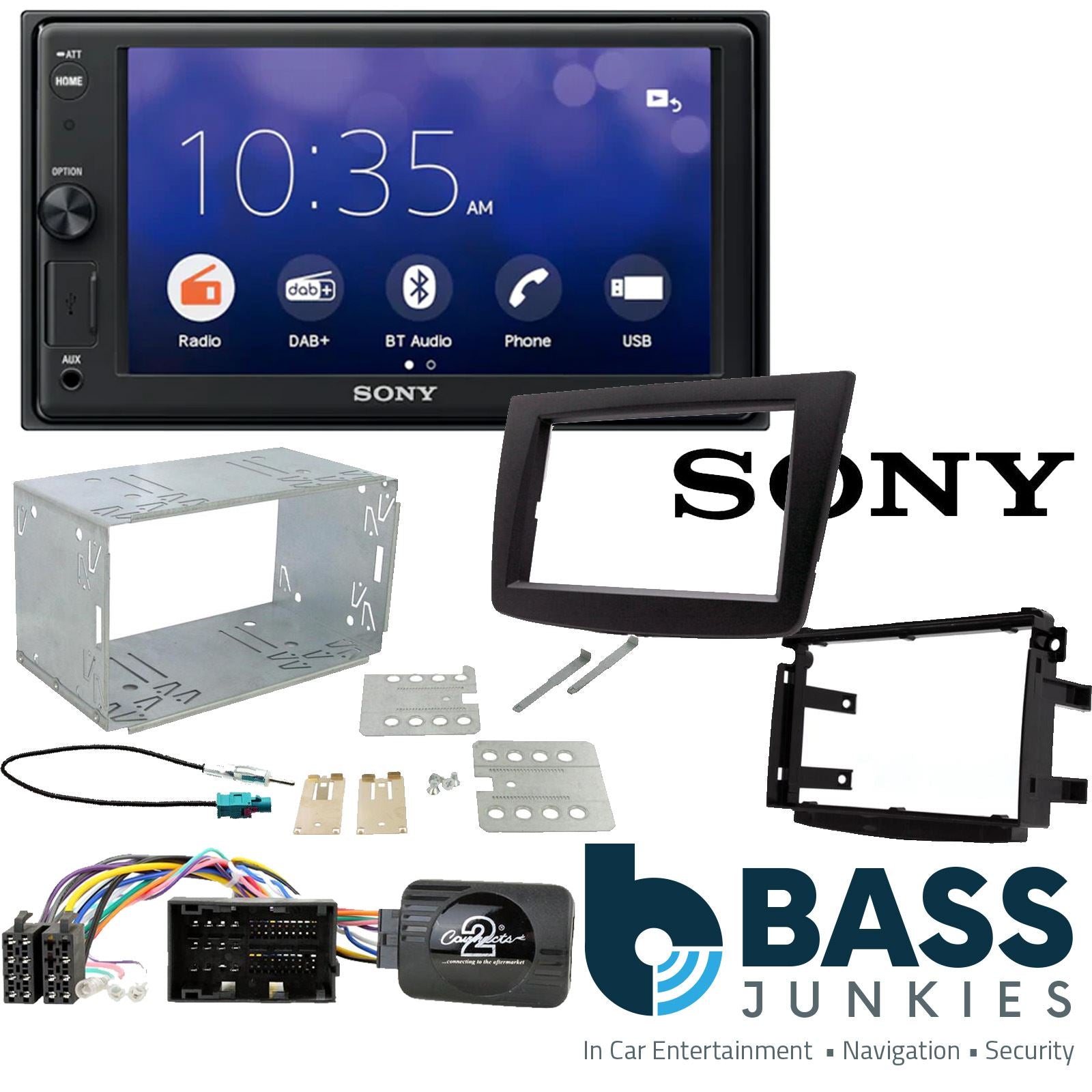 SONY XAV-1550D DAB+ Smart Bluetooth Car Radio + Stereo fitting kit + Steering Wheel Controls Loom for Alfa Romeo Mito 2014-2018
