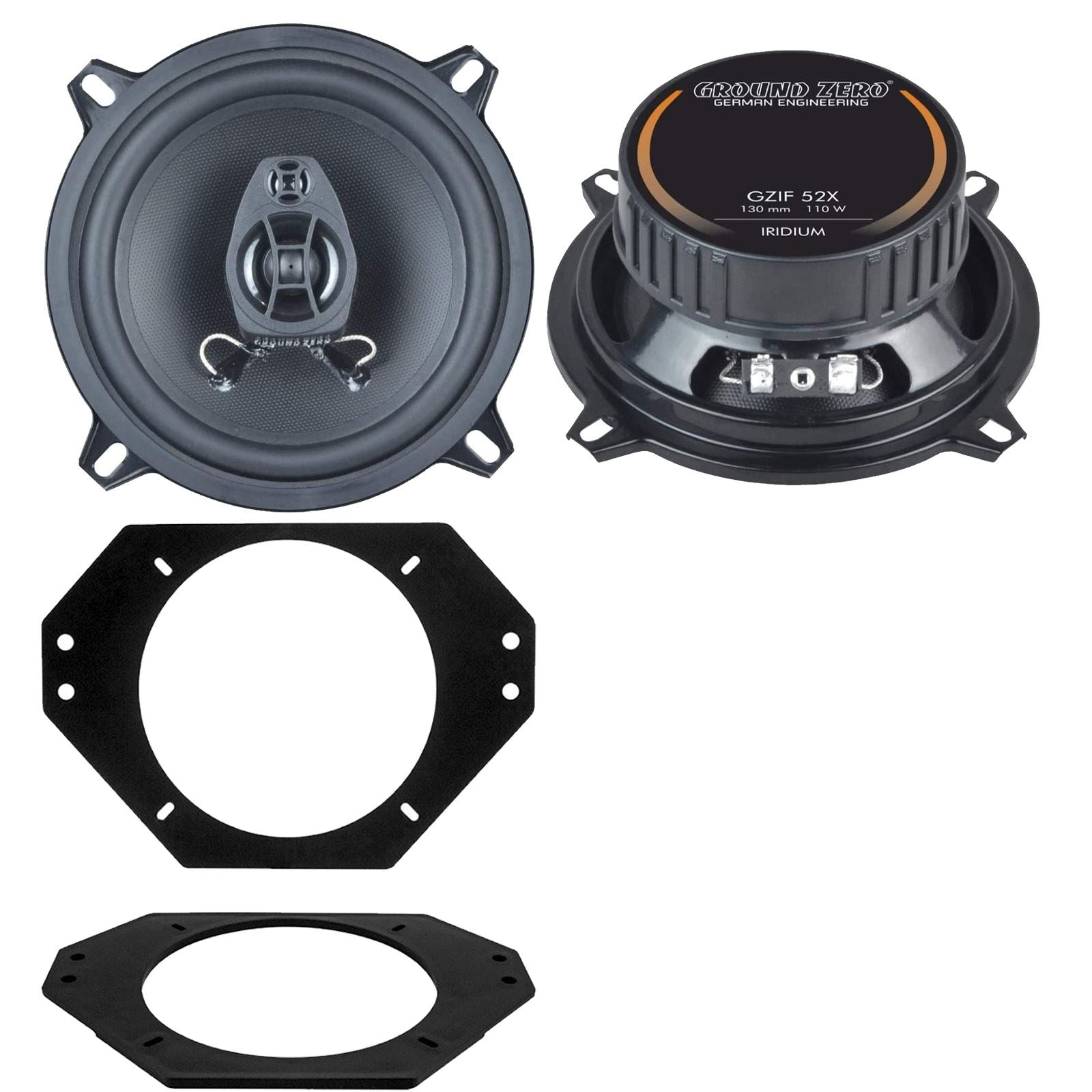 Ground Zero 2-Way 130mm/13cm/5.25" Car Coaxial Speakers (Pair Max 220 Watts) Fits Jeep Wrangler 1997-06