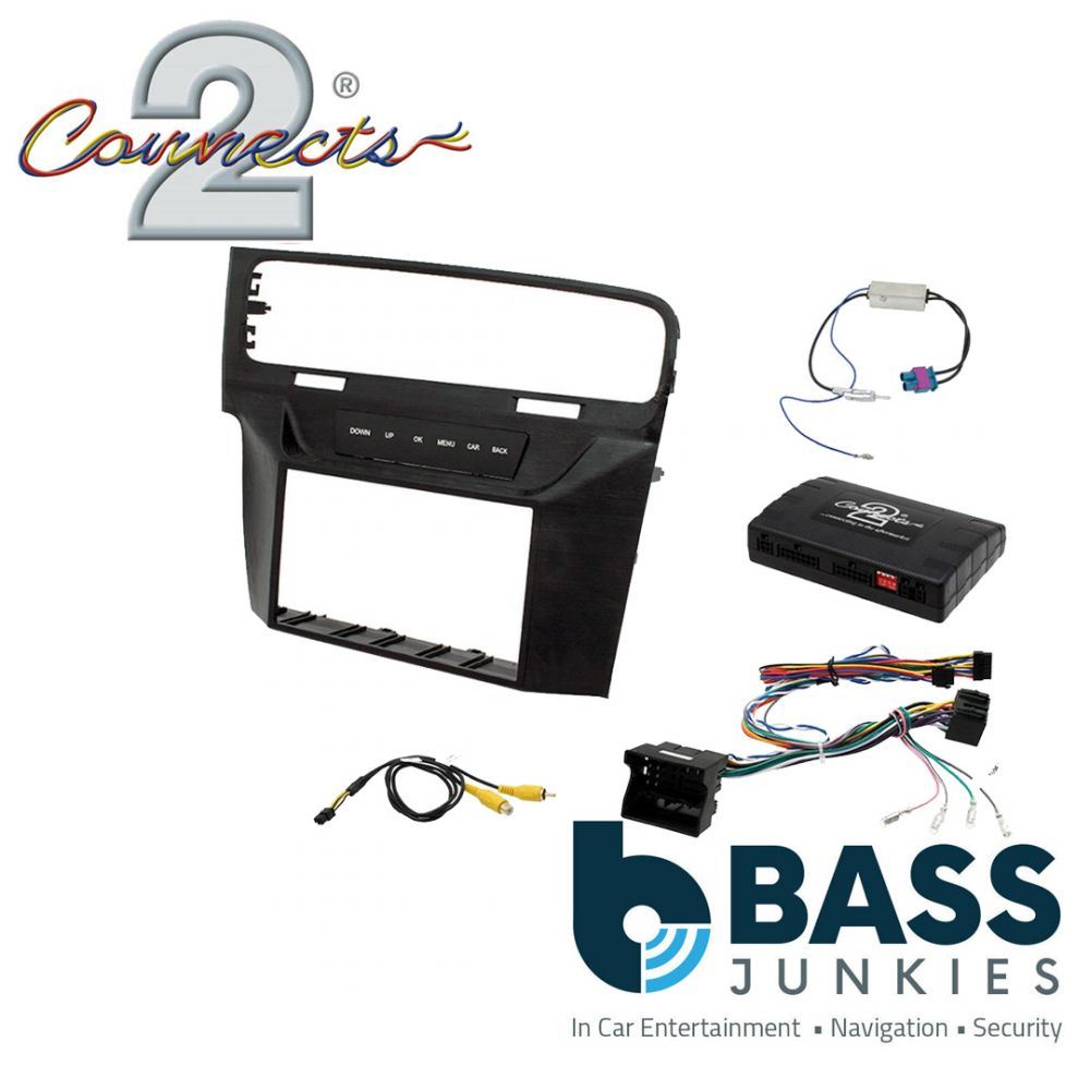 Connects2 CTKVW08L - Volkswagen Golf 2013 Onwards Double Din Fascia & Steering Wheel Interface Installation Kit