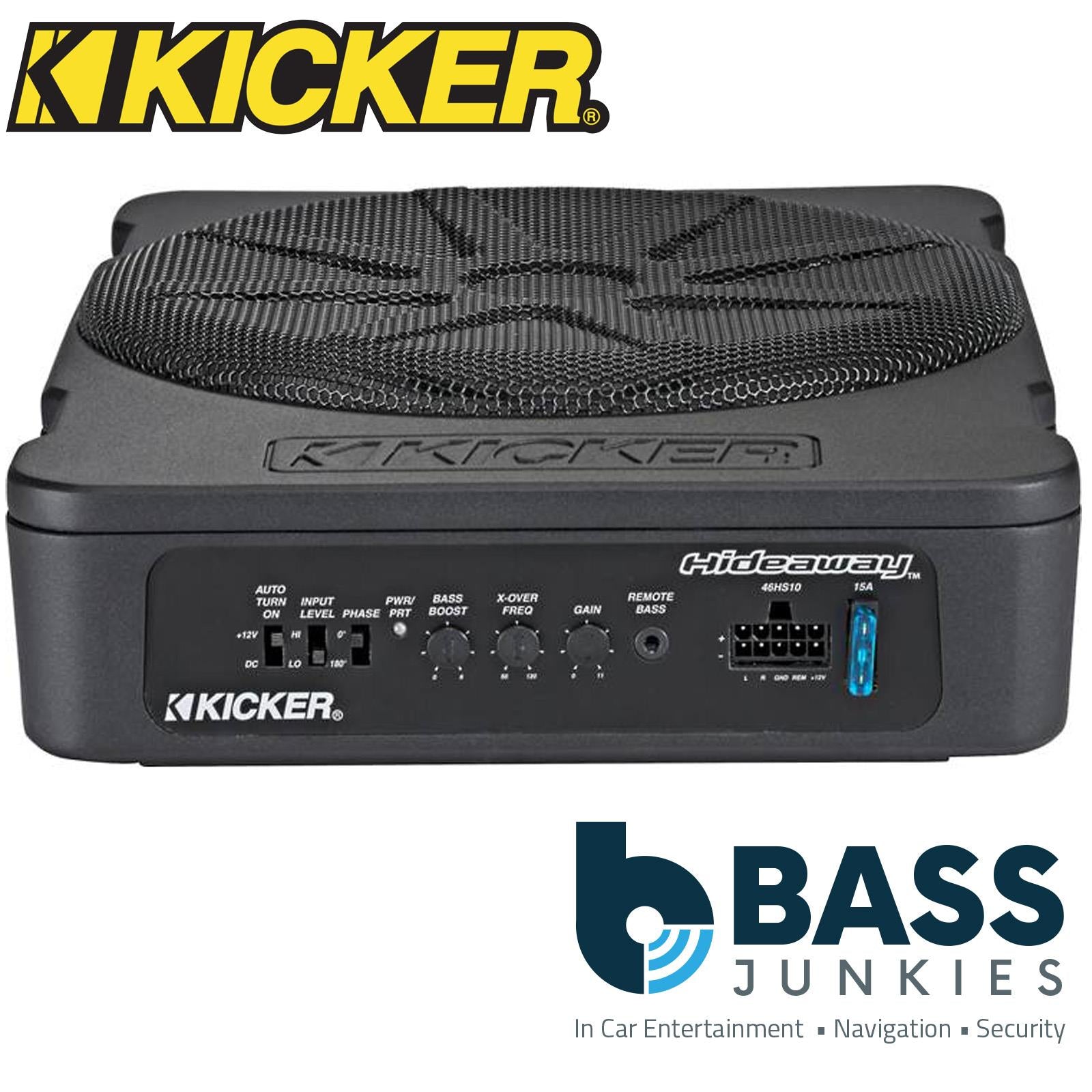 Kicker 46HS10 10" 360 Watts Space Saver Powered Active Car Underseat Bass Box Enclosure