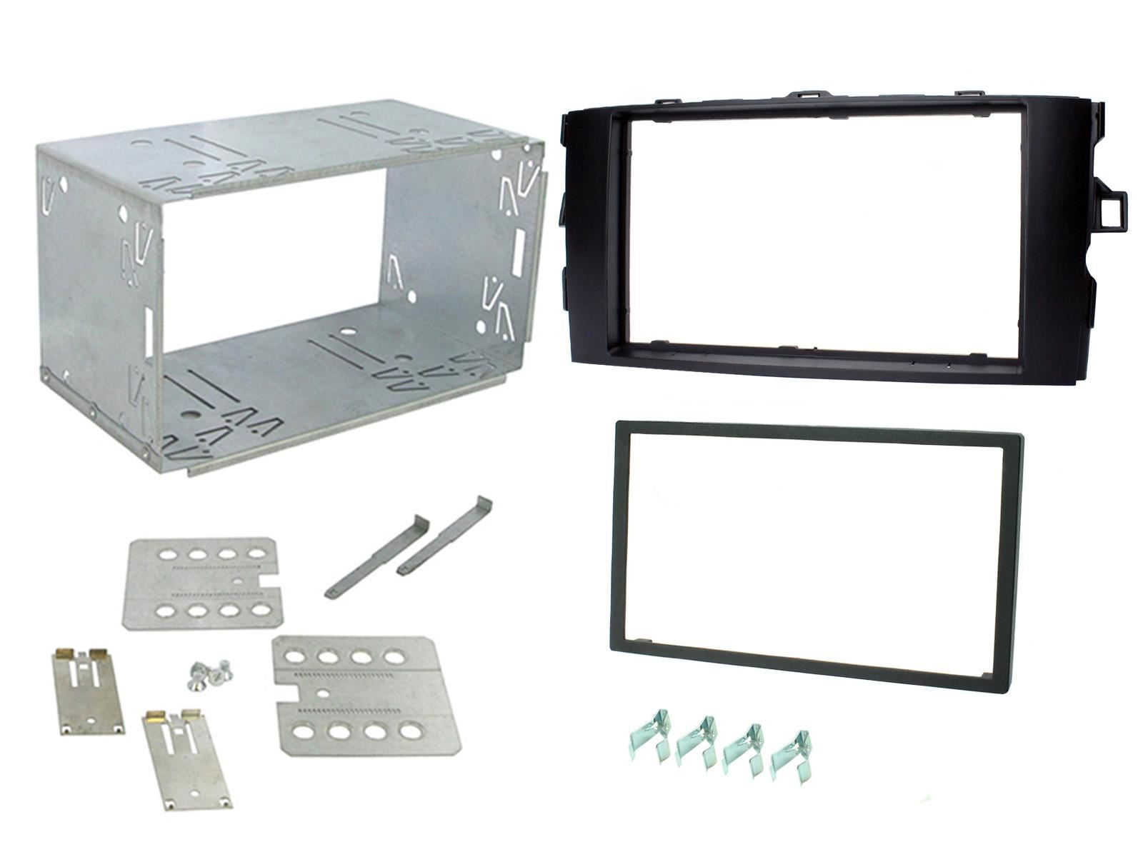 Grundig 6.8" Apple Android Double Din Stereo Fitting Kit + Steering Wheel Stalk Controls to fit Toyota Auris 2007-12