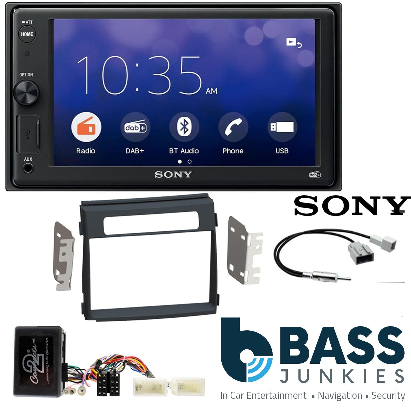 SONY XAV-1550D DAB+ Smart Bluetooth Car Radio + Stereo fitting kit + Steering Wheel Controls Loom for Kia Soul 2012-2014