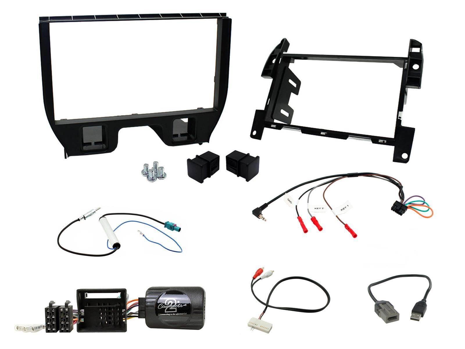 Grundig 6.8" Apple Android Double Din Stereo Fitting Kit + Steering Wheel Stalk Controls to fit Citroen DS3 2009-16 | Citroen C3 2009-16