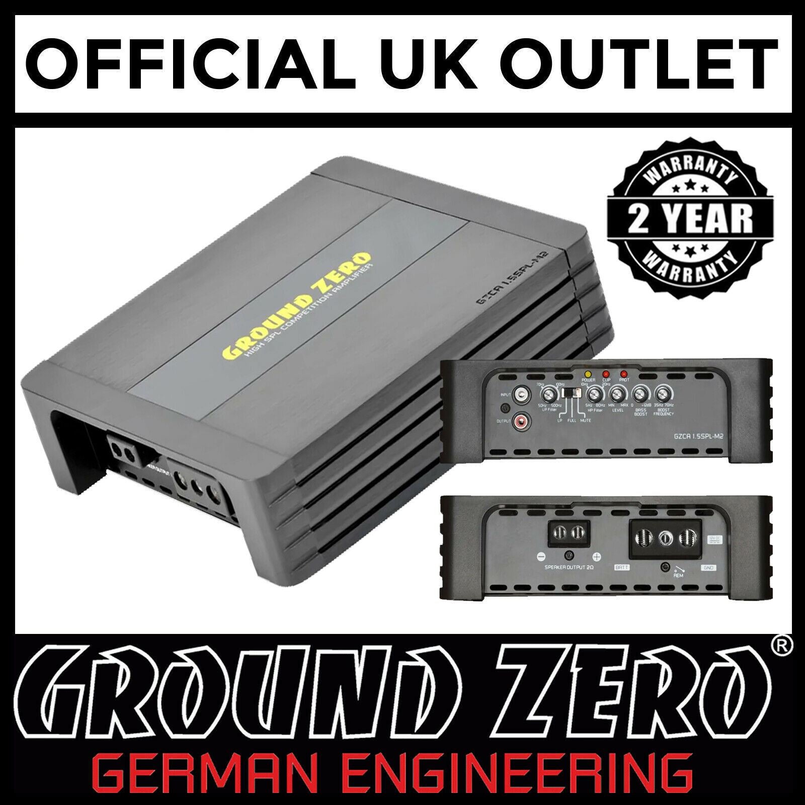 Ground Zero GZCA 1.5SPL-M2 - 1500 Watts MonoBlock Competition SPL Car Amplifier