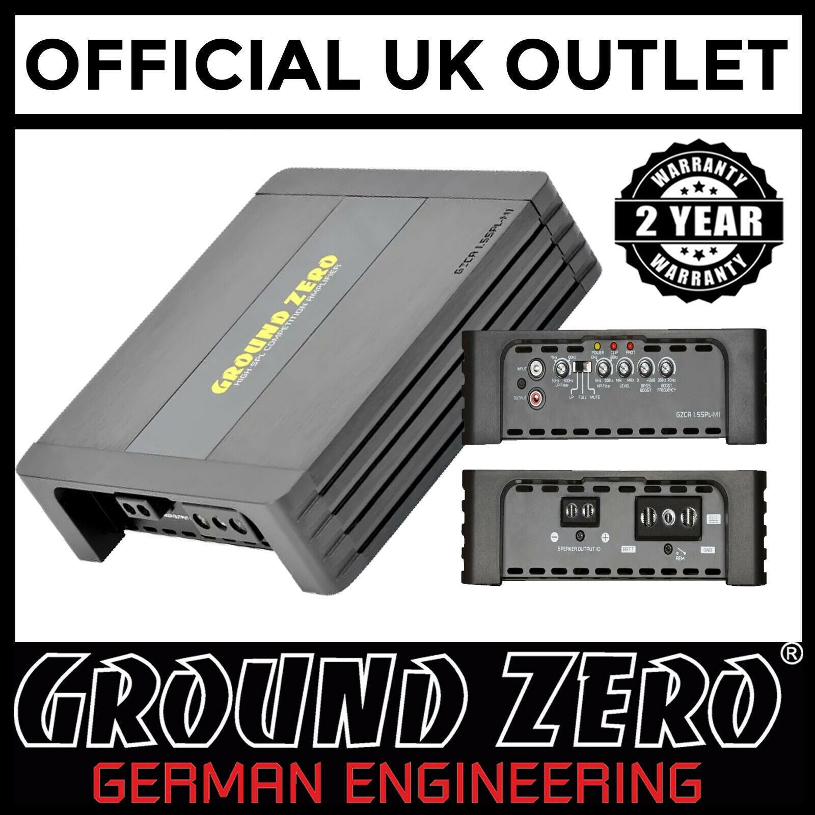 Ground Zero GZCA 1.5SPL-M1 1500 Watts 1-Channel Competition SPL Car Amplifier
