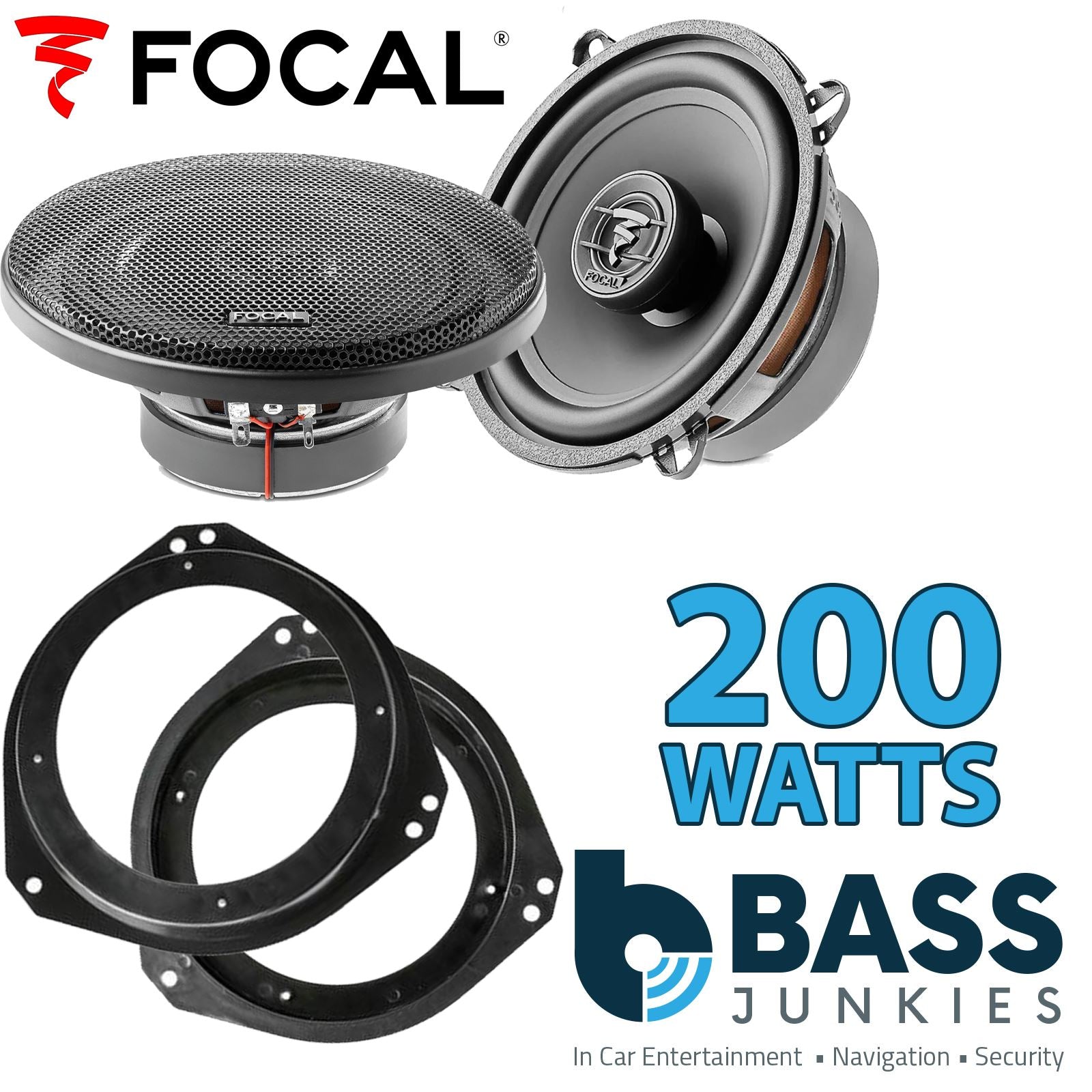 Focal Auditor ACX130 130mm/13cm/5.25" Car Coaxial Speakers (Pair Max 200 watts) Fits Vauxhall Corsa 1993-06 | Tigra 94-00 | Vivaro 01-14