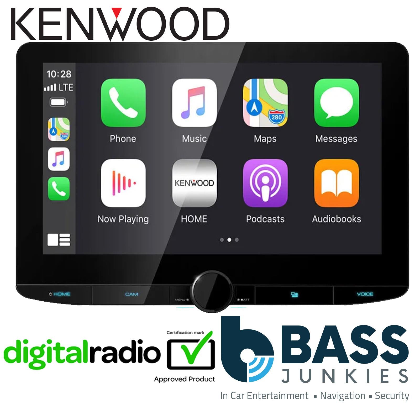 Kenwood DMX9720XDS 10.1" HD BT DAB+ Wireless CarPlay Android Floating Screen