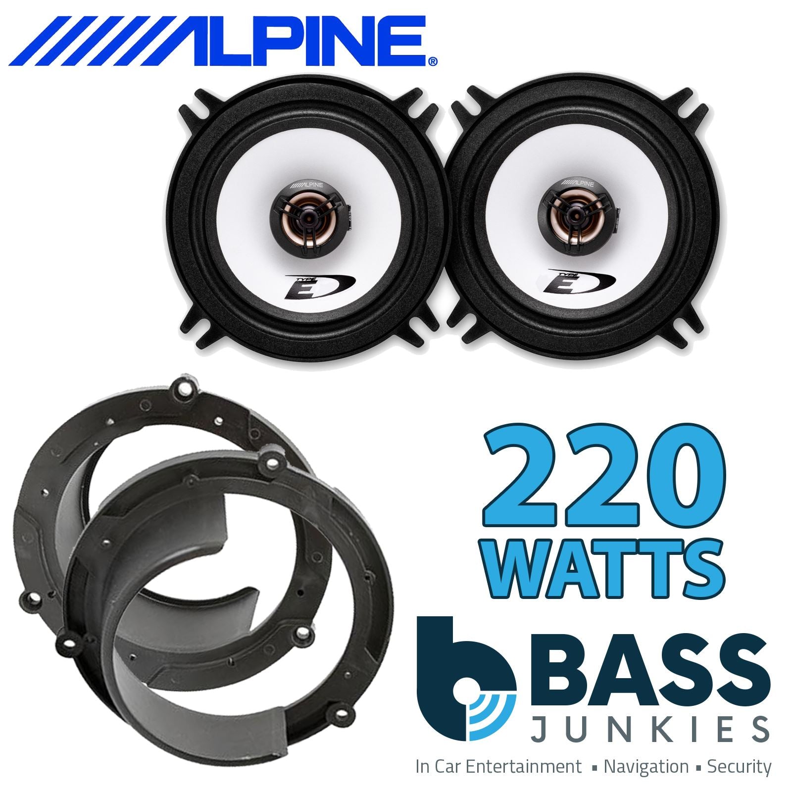 Alpine SXE-1325S 2-Way 130mm/13cm/5.25" Coaxial Speakers (Per Pair 400 Watts) Fits Honda Accord 1999-03 | 2 03-09