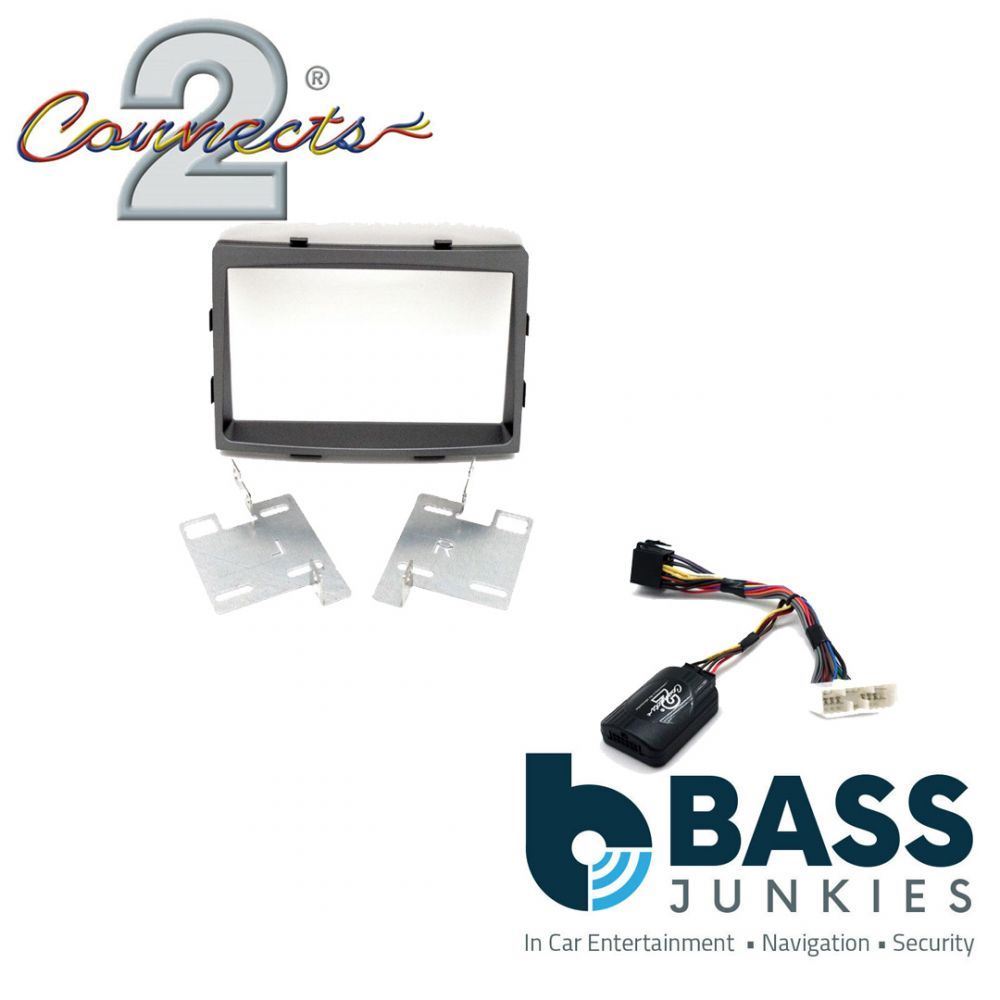 Connects 2 CTKSY02 - SSangYong Rodius 2013 Onwards Double Din Fascia & Steering Wheel Interface Installation Kit