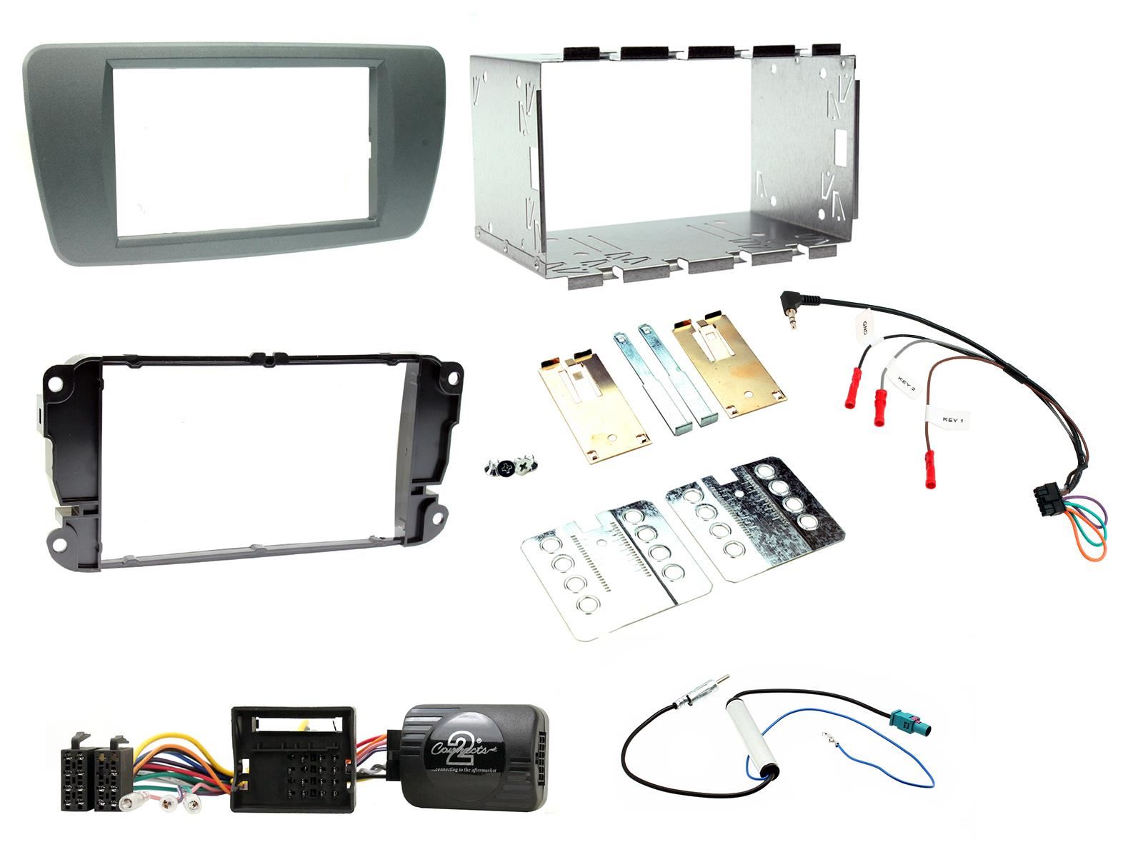 Connects2 CTKST02 - Seat Ibiza 2008 - 2014 Double Din Fascia & Steering Wheel Interface Installation Kit