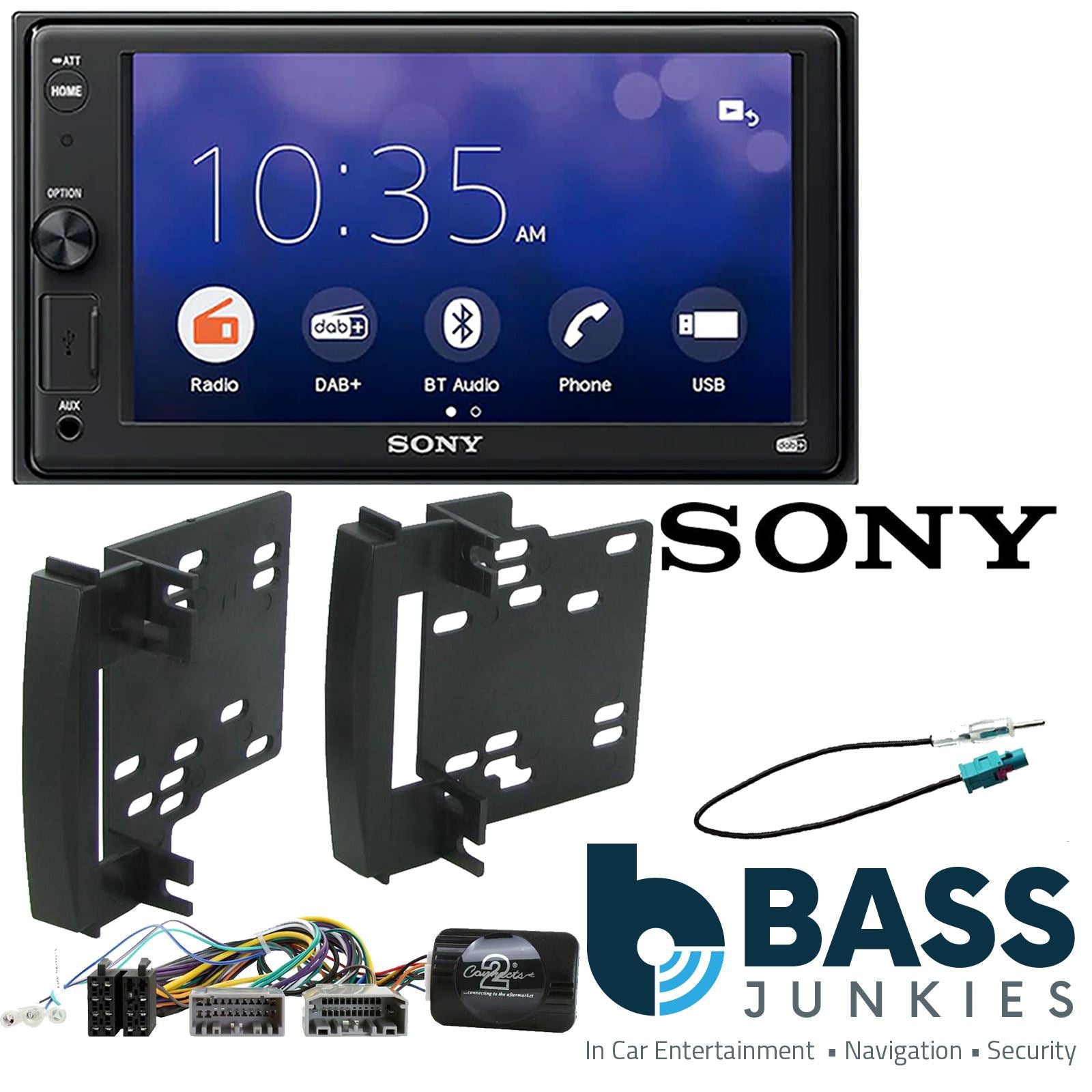 SONY XAV-1550D DAB+ Smart Bluetooth Car Radio + Stereo fitting kit + Steering Wheel Controls Loom for Chrysler Sebring 2007-2010 | Dodge Nitro 2007-2012 | Dodge Avenger 2007-2009