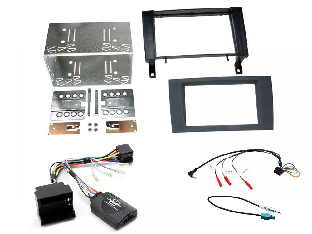 Connects2 CTKMB07 - Mercedes Benz SLK R171 2004 - 2011 Double Din Fascia & Steering Wheel Interface Installation Kit