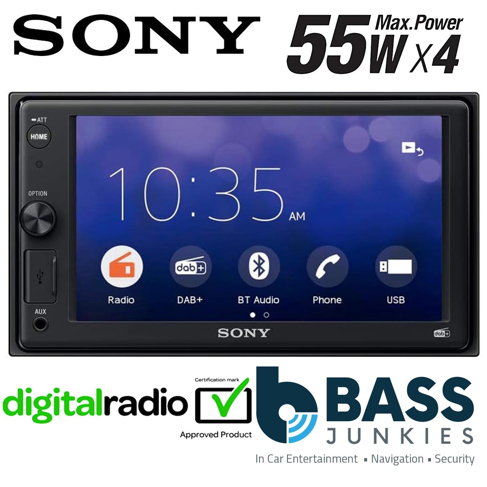 Sony XAV-1550D Car Stereo 6.2" Touch Screen Double Din Bluetooth | USB | DAB+ Radio | FM Radio | WebLink Cast mirrors your smartphone contents | Rear�view camera ready | Anti-Glare Screen | Extra Bass