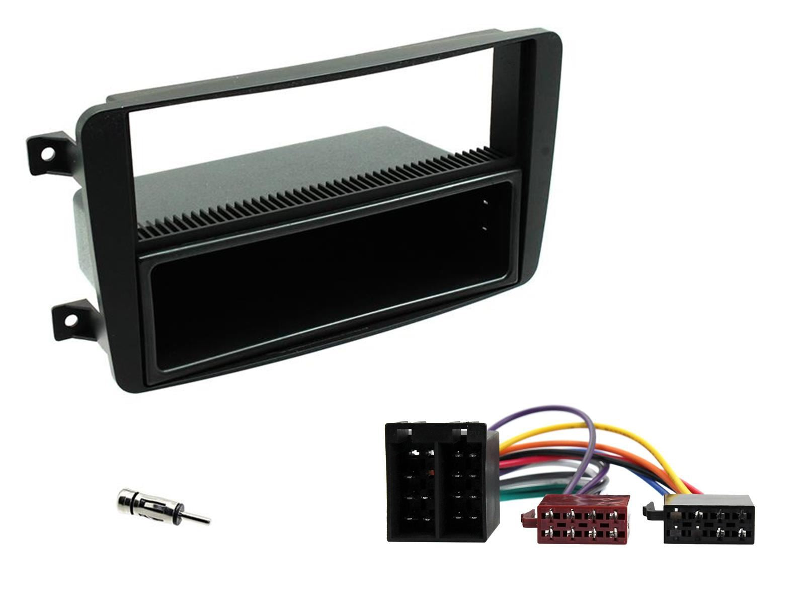 Single Din Stereo Fitting Kit + Steering Wheel Stalk Controls to fit Mercedes C-Class 2004-07