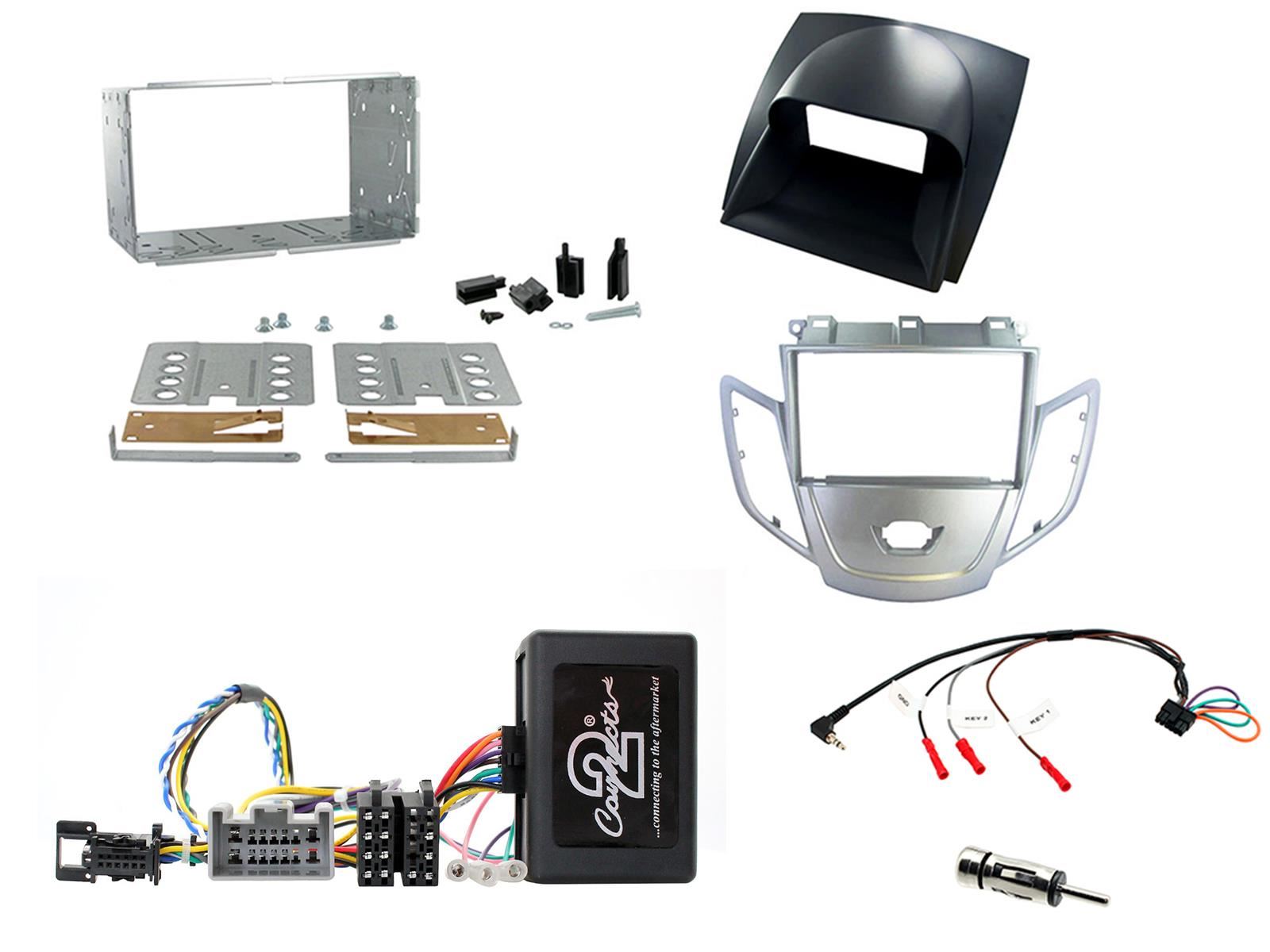 Grundig 6.8" Apple Android Double Din Stereo Fitting Kit + Steering Wheel Stalk Controls to fit Ford Fiesta 2008-10