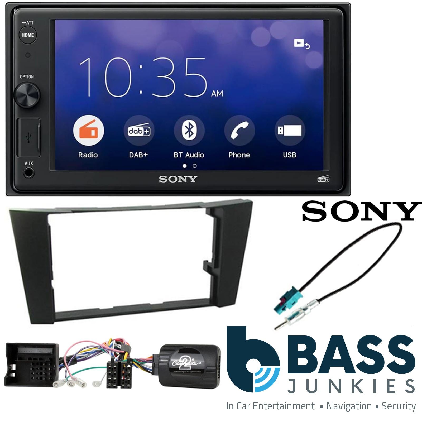 SONY XAV-1550D DAB+ Smart Bluetooth Car Radio + Stereo fitting kit + Steering Wheel Controls Loom for Mercedes CLS 2005-2010