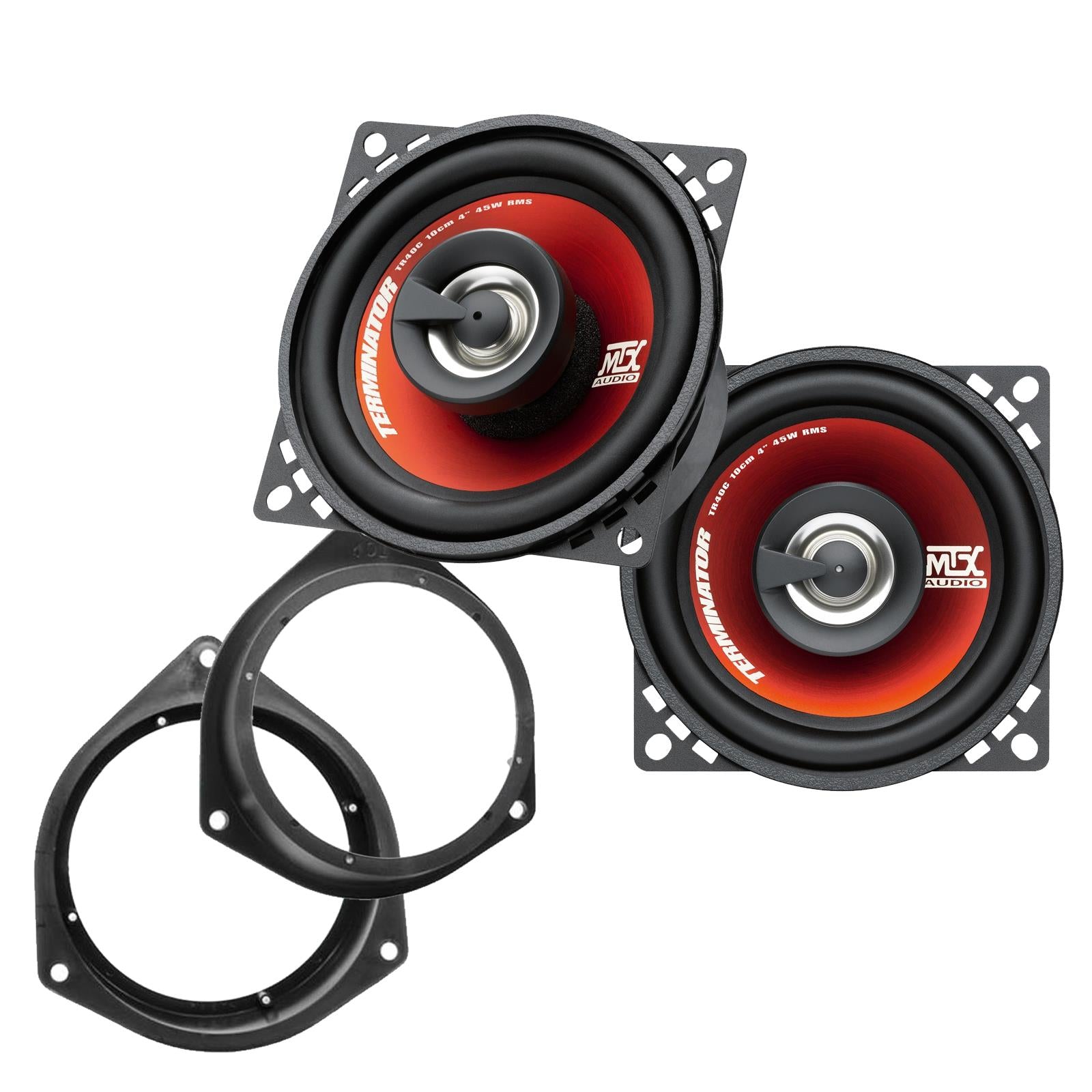 MTX TR40C 100mm/10cm/4" 2-Way Coaxial Car speakers (Per Pair Max 620|90 watts RMS) Fits Peugeot Bipper 2008-12