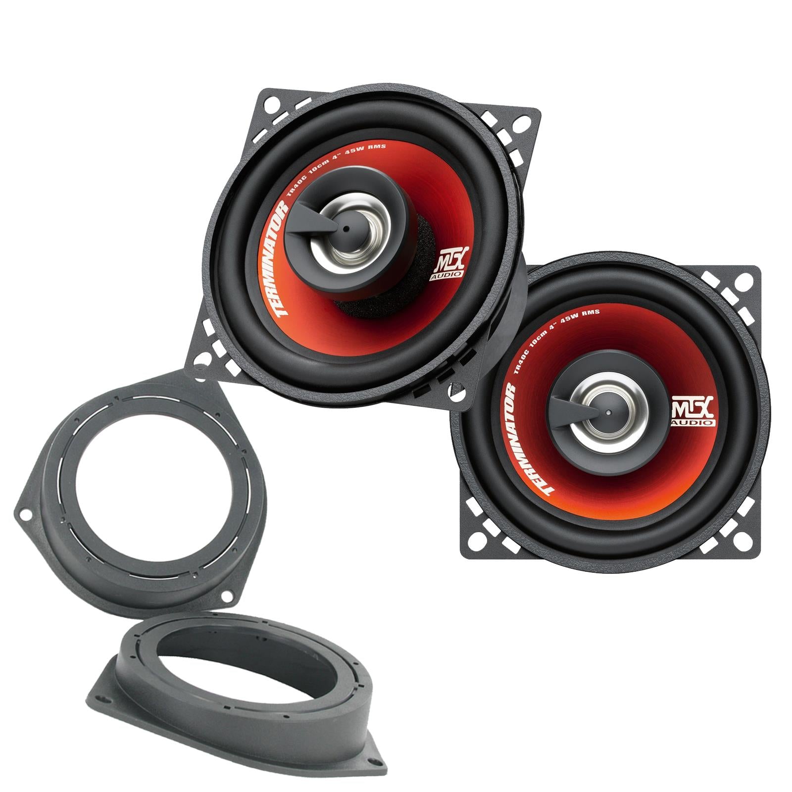 MTX TR40C 100mm/10cm/4" 2-Way Coaxial Car speakers (Per Pair Max 620|90 watts RMS) Fits Ford KA 2009-16
