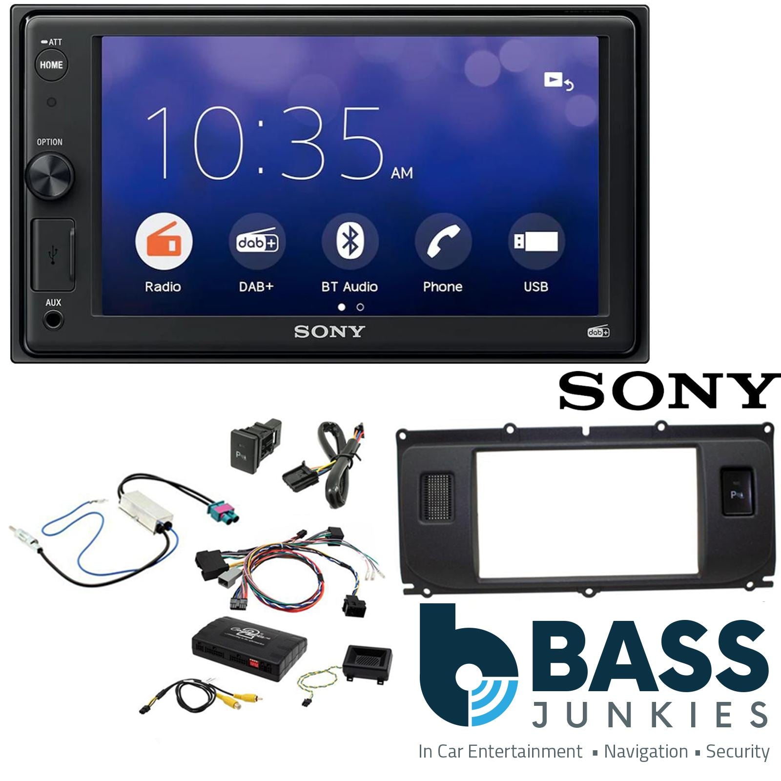 SONY XAV-1550D DAB+ Smart Bluetooth Car Radio + Stereo fitting kit + Steering Wheel Controls Loom for Land Rover Evoque 2011-2013
