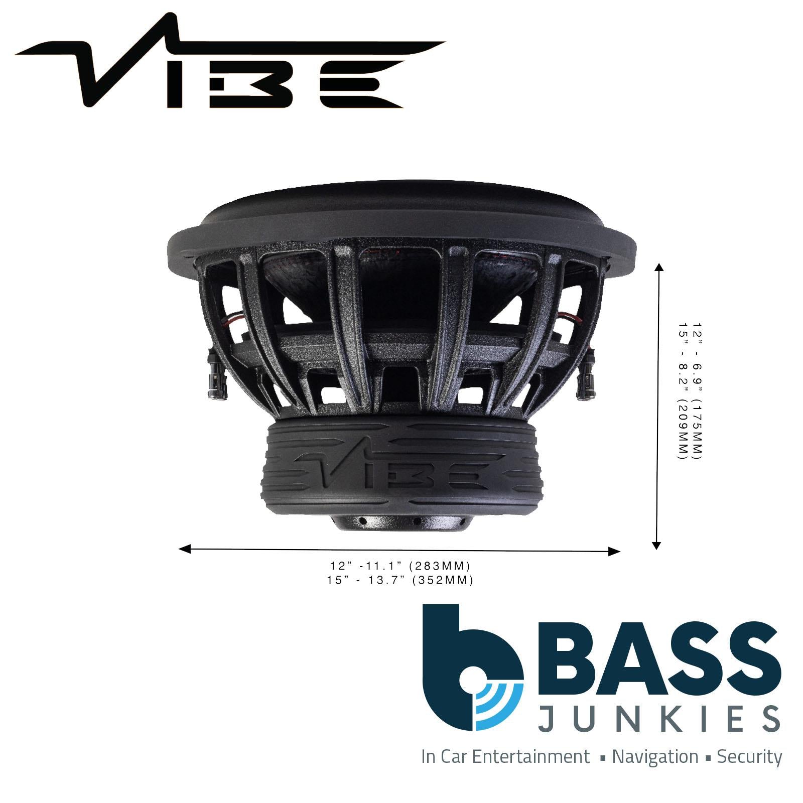 VIBE BD15D2SPL-V3 Black Death 15 Inch 4800W Dual 2 Ohm SPL Car Audio Subwoofer