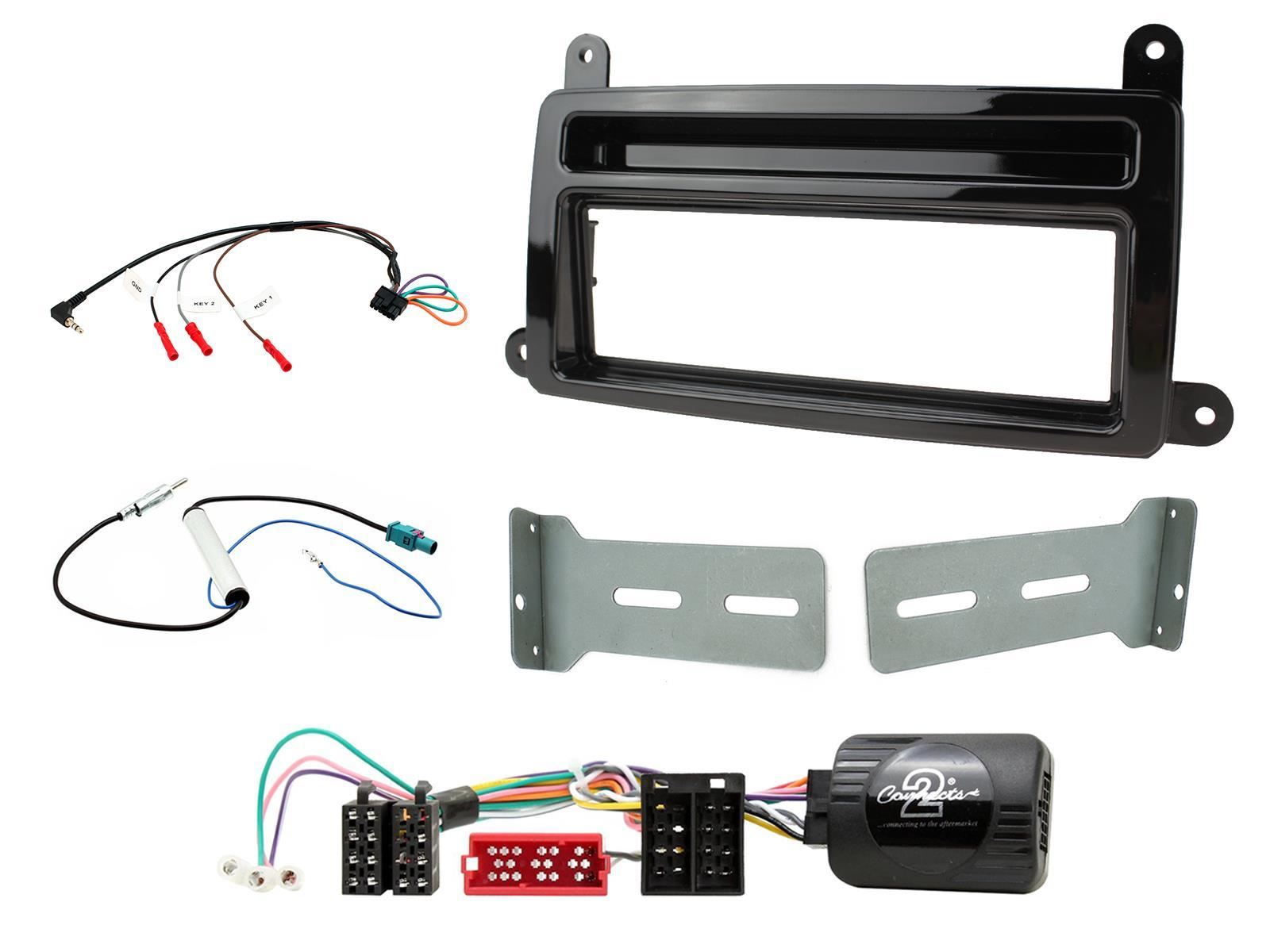 Single Din Stereo Fitting Kit + Steering Wheel Stalk Controls to fit Renault Clio 2017-20