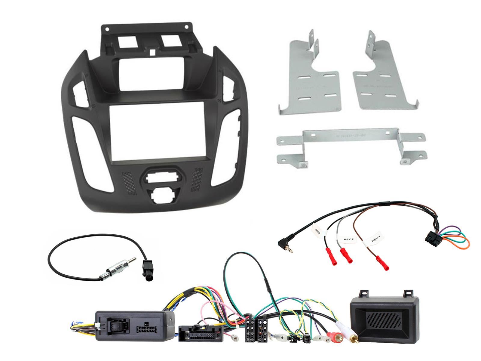 Grundig 6.8" Apple Android Double Din Stereo Fitting Kit + Steering Wheel Stalk Controls to fit Ford Transit-Connect 13-21
