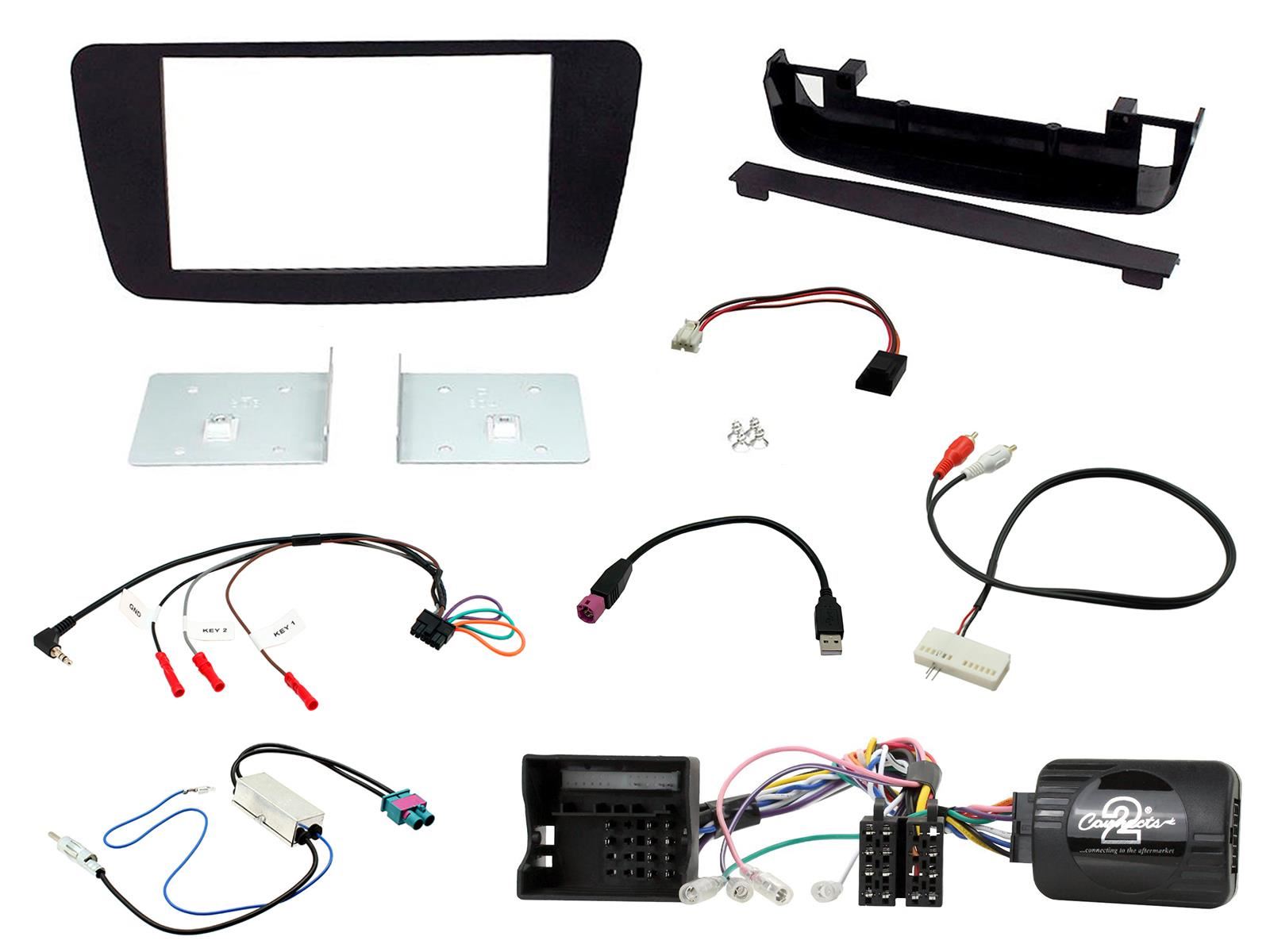 Connects 2 CTKMB11 - Mercedes A-Class W176 Model 2013 Onwards Double Din Facia & Steering wheel Interface Fitting Installation Kit