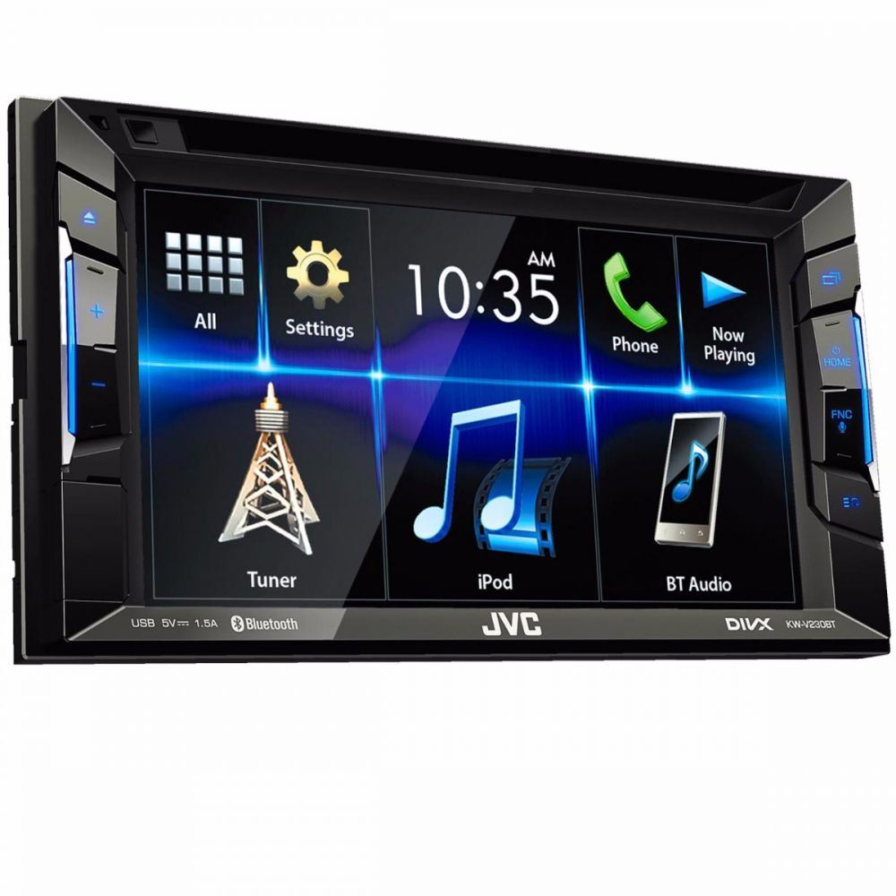 JVC KW-V230BT - 6.2" DVD CD MP3 Front USB Bluetooth Touchscreen Car Stereo, AM/FM Radio Tuner, iPod iPhone Android Control