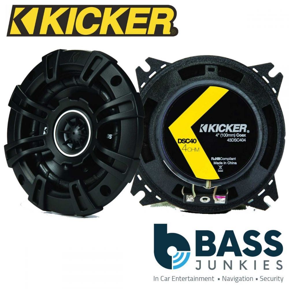 Kicker DSC404 - 4" 10cm 100mm 120 Watts 2 Way Coaxial Car Front Rear Door Top Dash Speakers