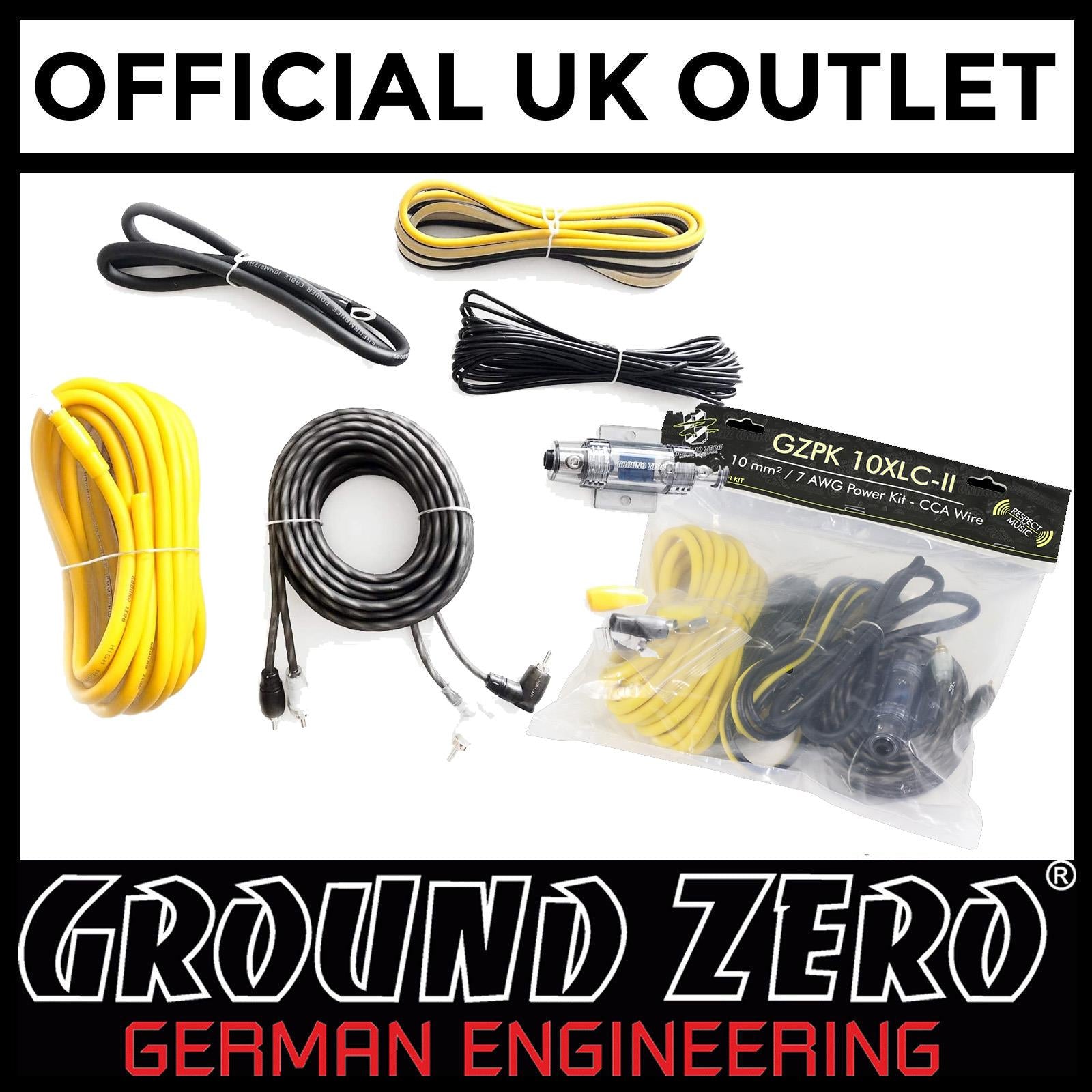 Ground Zero GZPK 10XLC - 8AWG 10 mm² Cable kit with AGU fuseholder