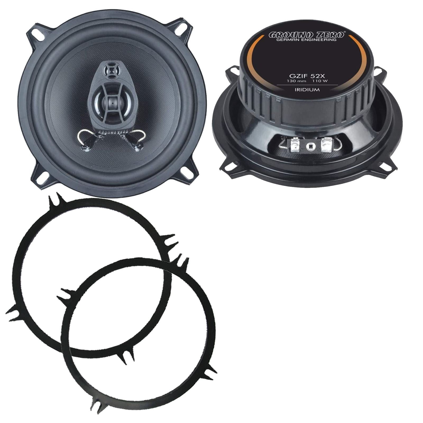 Ground Zero 2-Way 130mm/13cm/5.25" Car Coaxial Speakers (Pair Max 220 Watts) Fits Universal