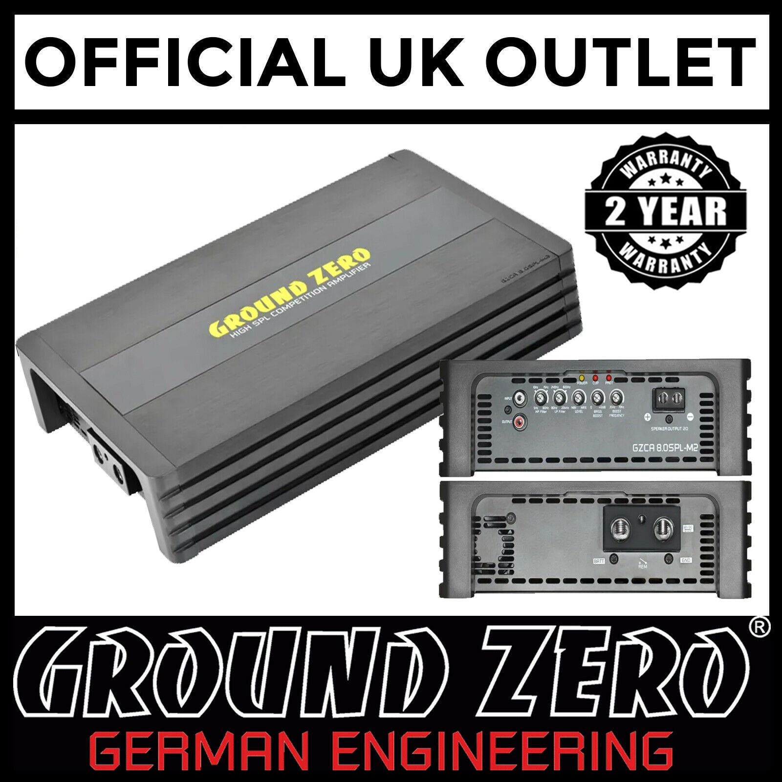 Ground Zero GZCA 8.0SPL-M2 - 8960 Watts 1-Channel Competition SPL Car Amplifier