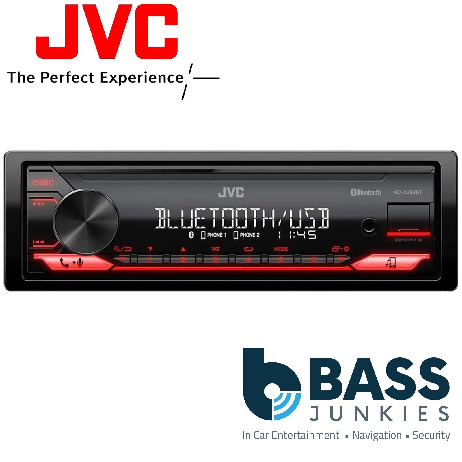 JVC KD-X272BT Mechless Digital Media Receiver with Bluetooth Front USB/AUX Input