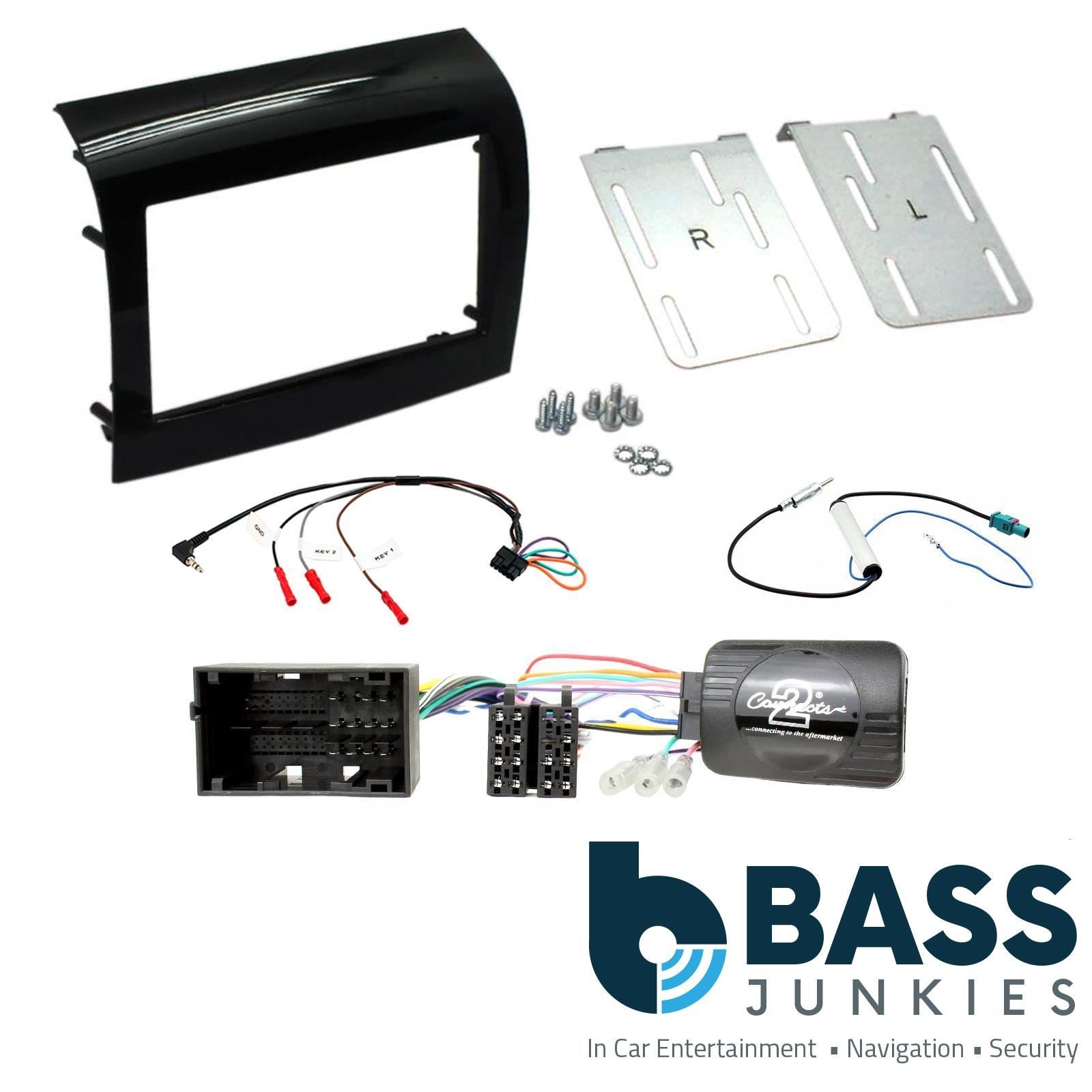 Double Din Stereo Fitting Kit + Steering Wheel Stalk Controls to fit Peugeot Boxer 2014-