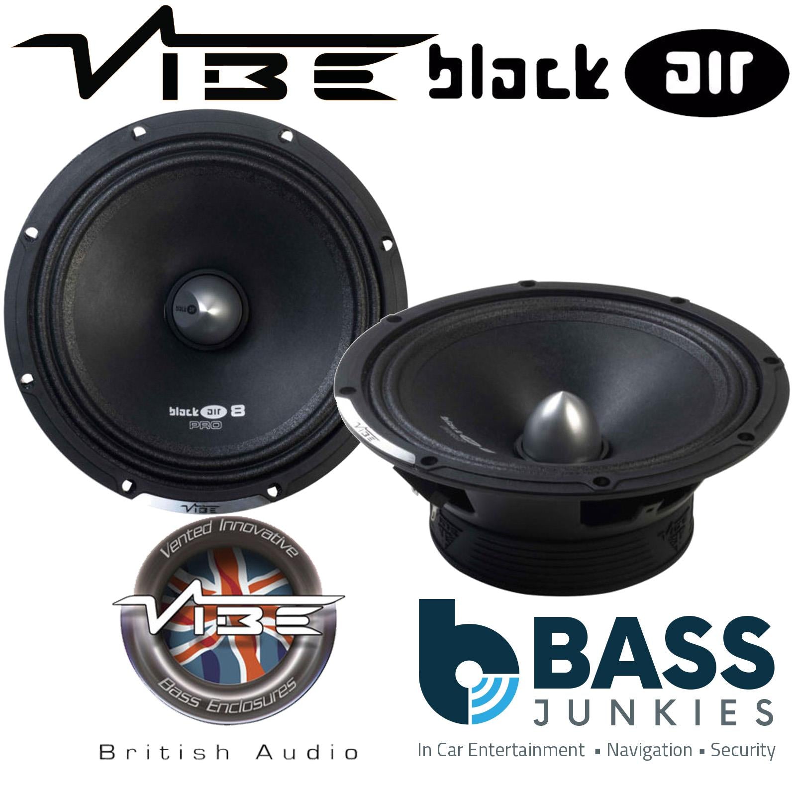 Vibe BLACKAIRPRO8M-V0 8 inch 208mm 540 Watt BlackAir Car Pro Audio Midrange Speakers