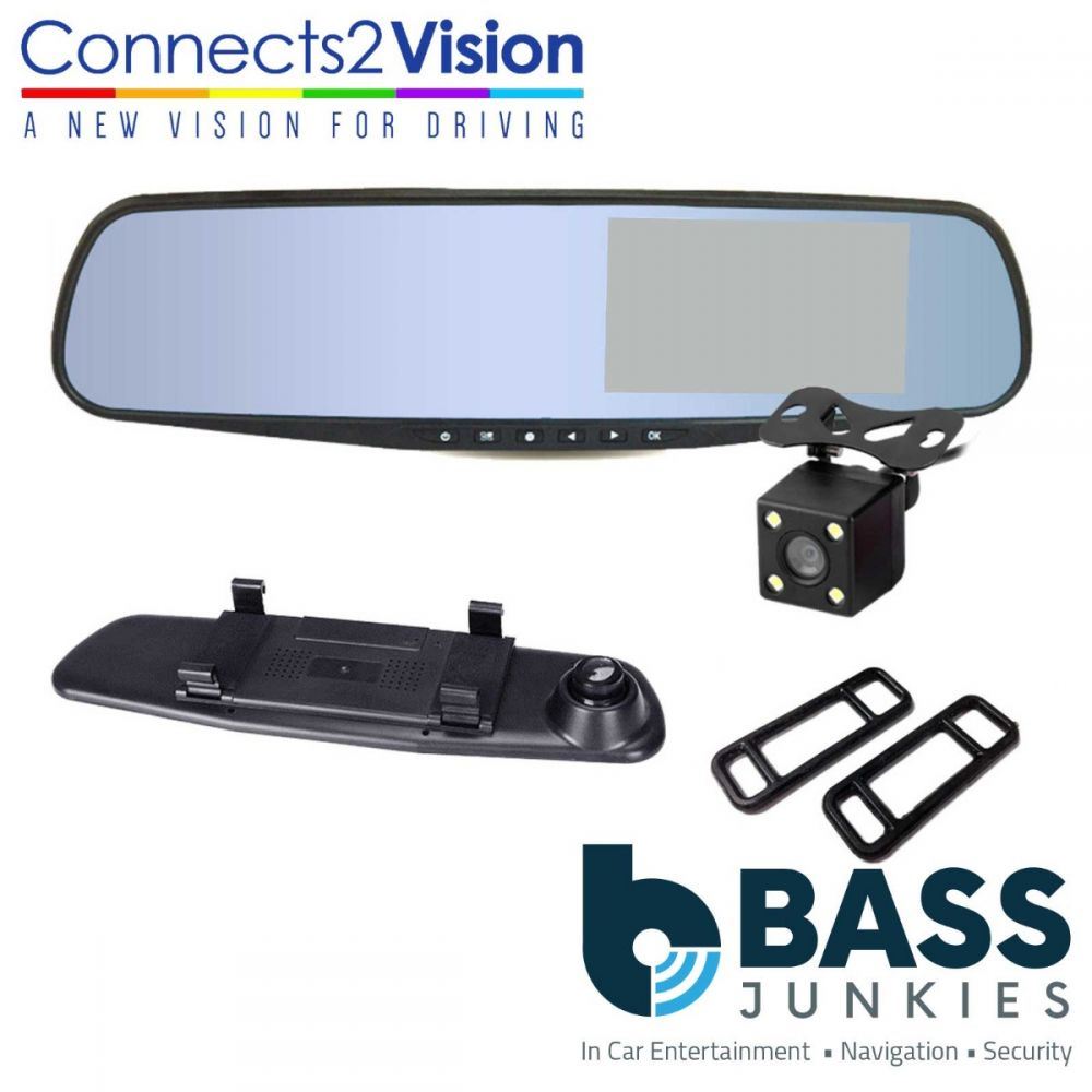 Connects2 CAM-KIT7 Universal Reverse Camera Kit With Replacement Rear View Mirror