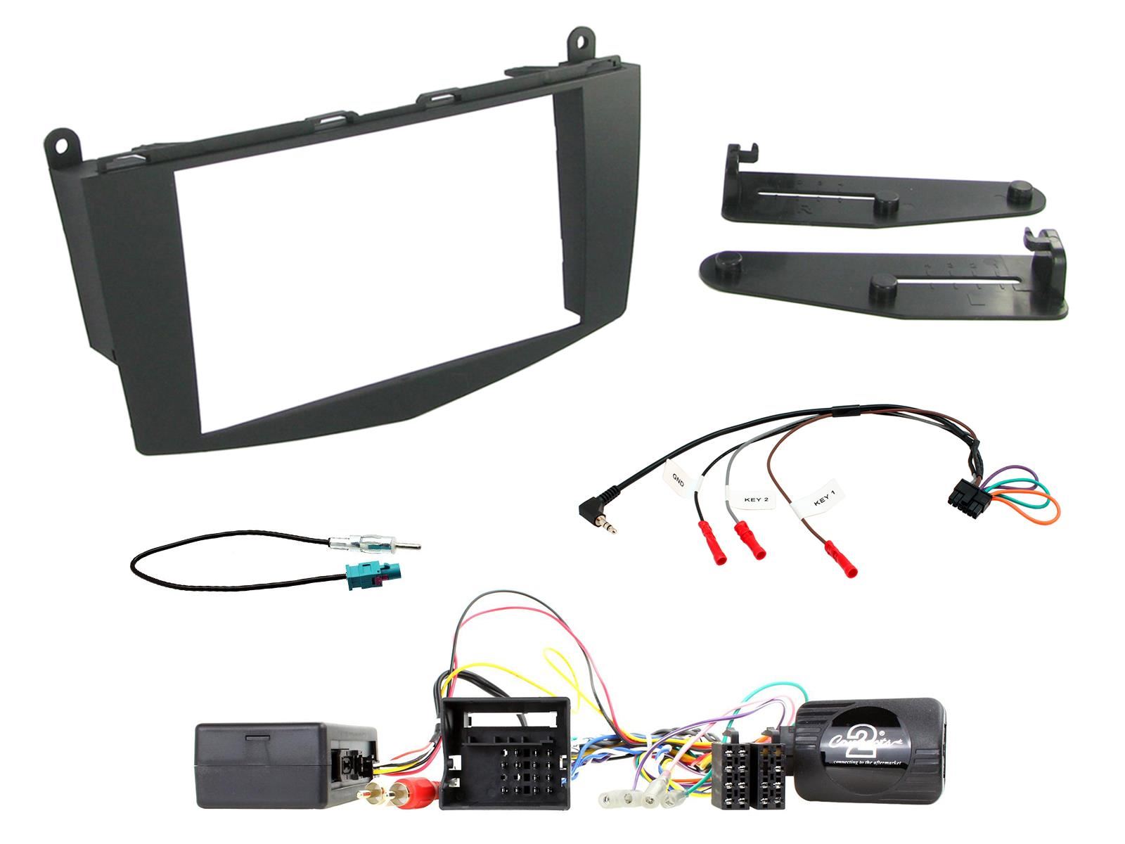 SONY 6.2" Screen Blutooth Double Din Stereo Fitting Kit + Steering Wheel Stalk Controls to fit Mercedes C-Class 2007-11