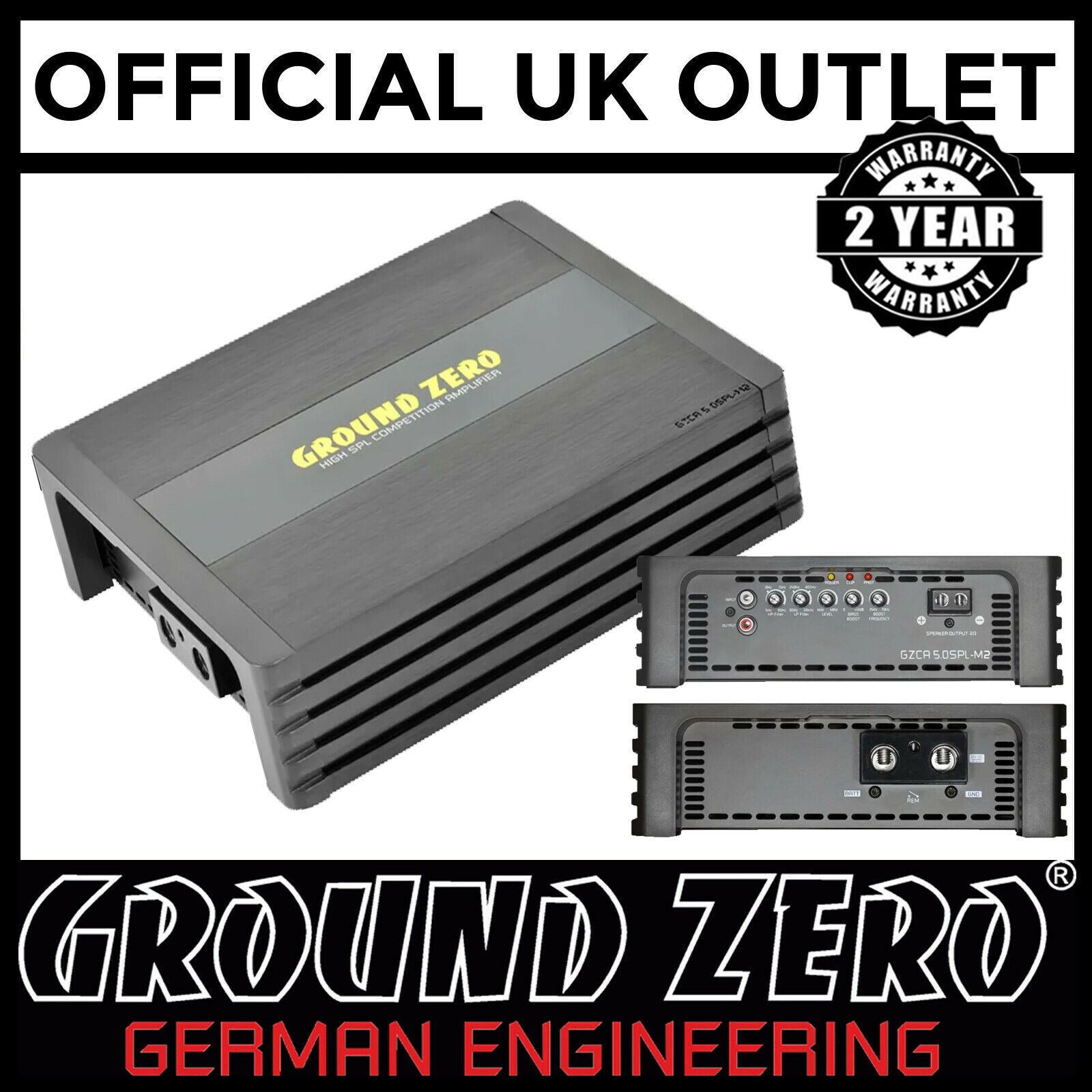 Ground Zero GZCA 5.0SPL-M2 - 5600 Watts 1-Channel Competition SPL Car Amplifier