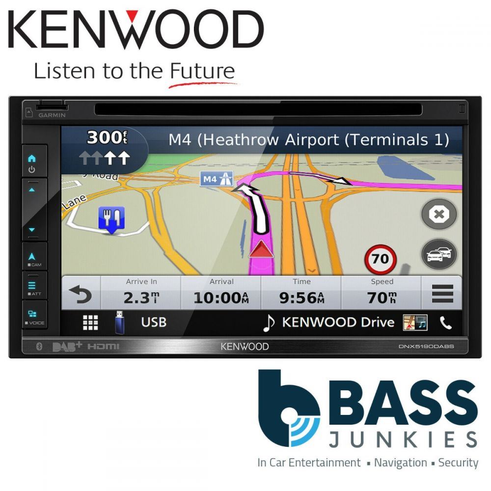 Kenwood DNX-5190DABS - 6.8” DAB MP3 USB Navigation Bluetooth Car AV Stereo Radio Tuner Player