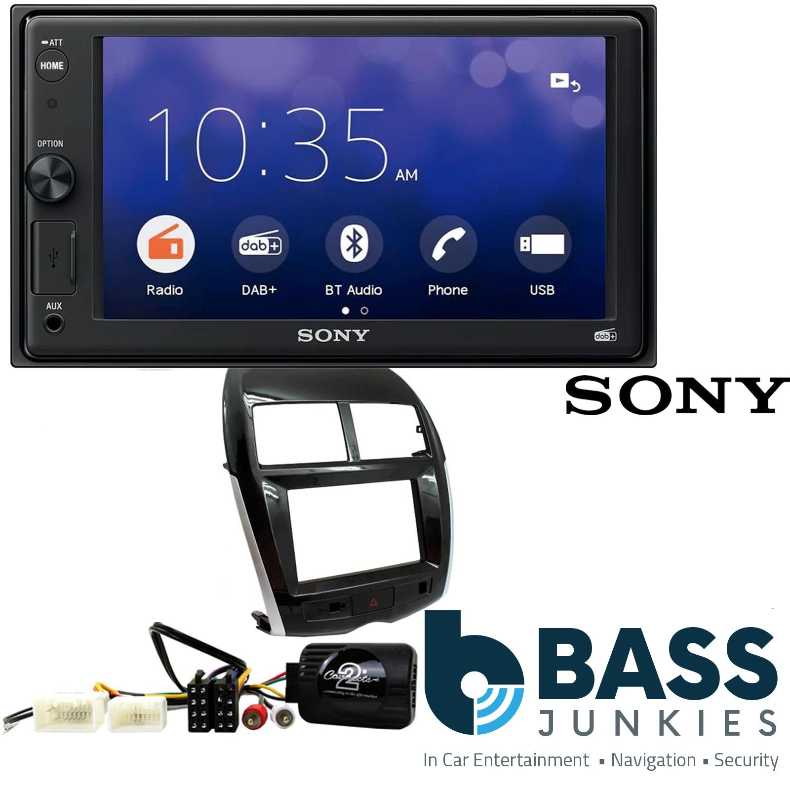 SONY XAV-1550D DAB+ Smart Bluetooth Car Radio + Stereo fitting kit + Steering Wheel Controls Loom for Mitsubishi ASX 2014 | Peugeot 4008 2014-2017 | Citroen C4-Aircross 2014-2018