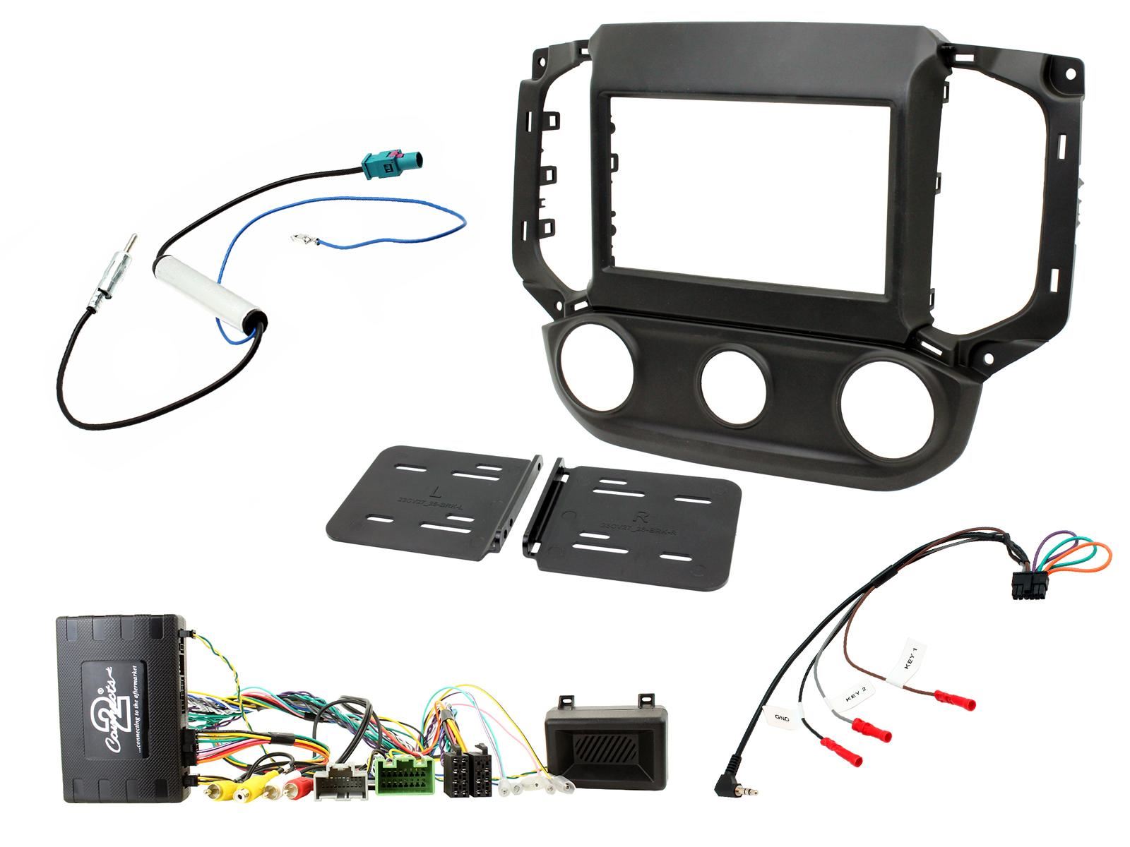 Grundig 6.8" Apple Android Double Din Stereo Fitting Kit + Steering Wheel Stalk Controls to fit Chevrolet S-10 2016-21 | Chevrolet Colorado 2016-20