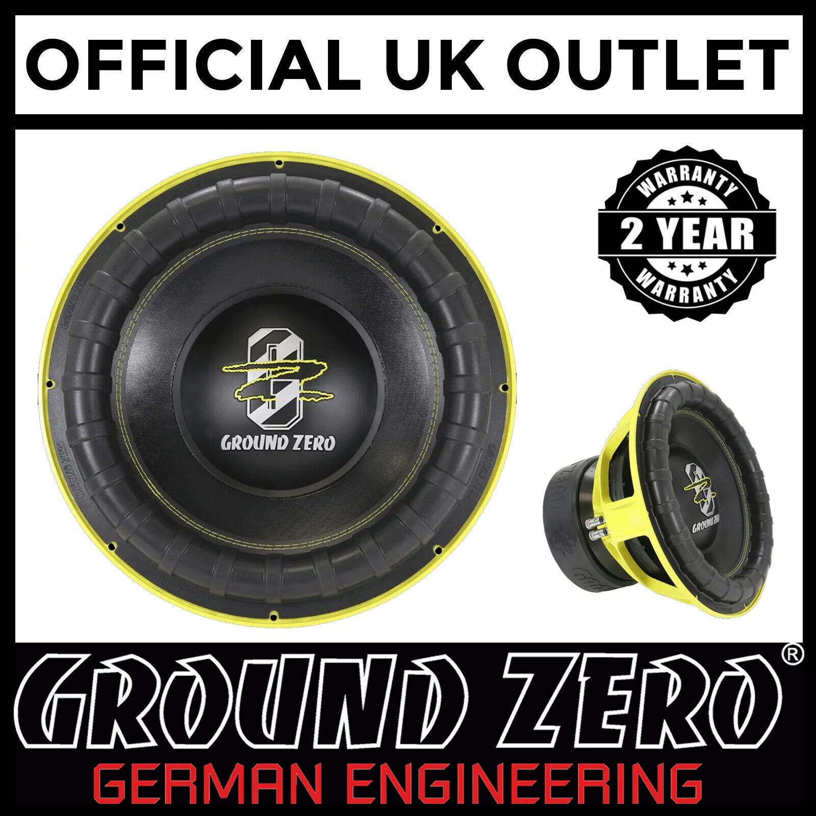 Ground Zero GZNW 15SPL-XFlex - 38 cm / 15" Subwoofer - 2 x 1 ohm 3 - 5500 Watts SPL