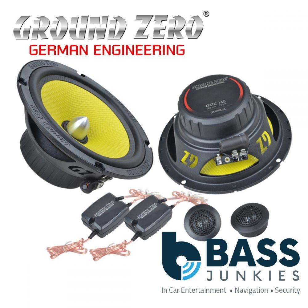 Ground Zero GZTC 165 - 6.5" Inch 165mm 150 Watts 2-Way Component 3-Ohm Car Speaker Set