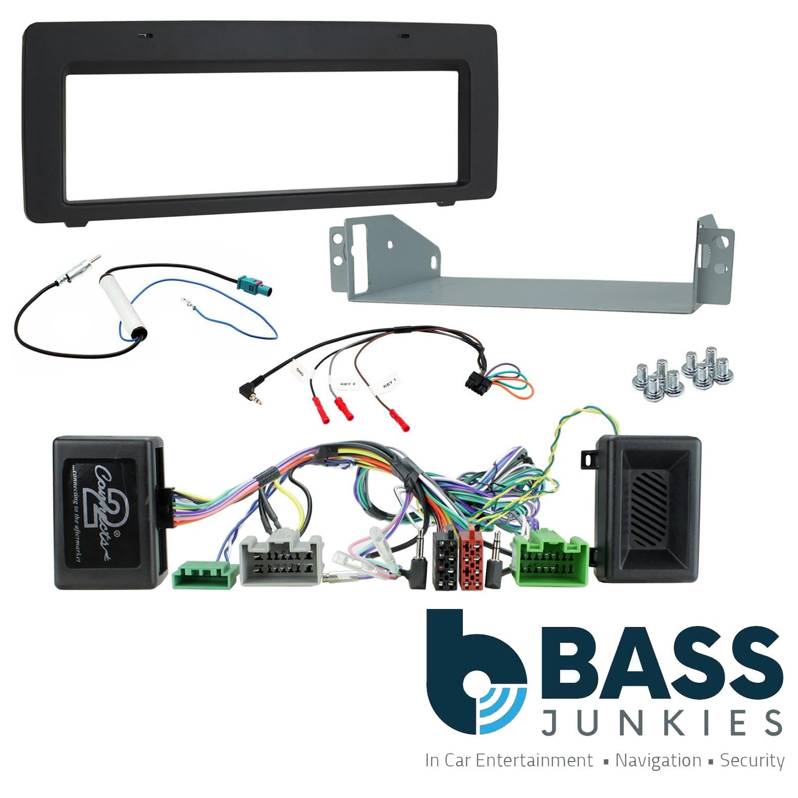 Single Din Stereo Fitting Kit + Steering Wheel Stalk Controls to fit Volvo V70 2007-11 | Volvo XC70 2007-11 | Volvo S80 2006-11